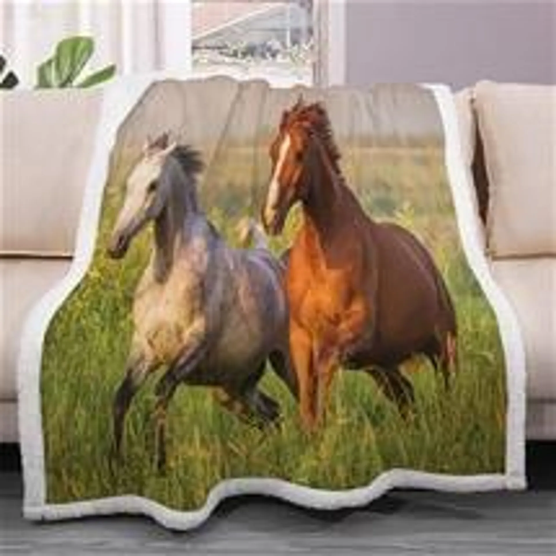 Horse Sherpa Blanket