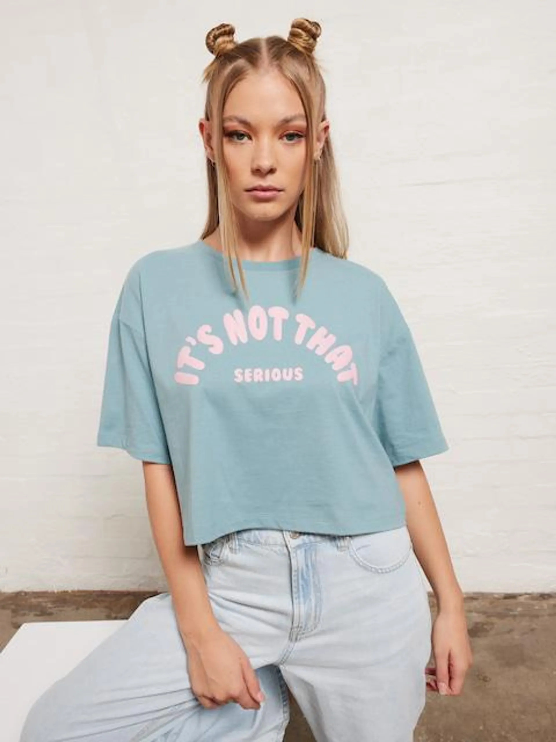 Not That Serious Oversized Crop Tee