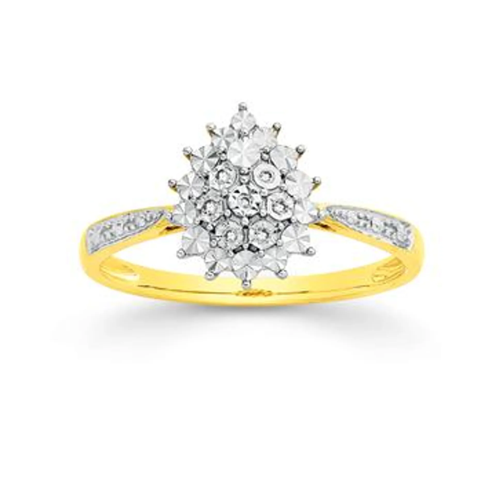 9ct Gold Diamond Pear Ring