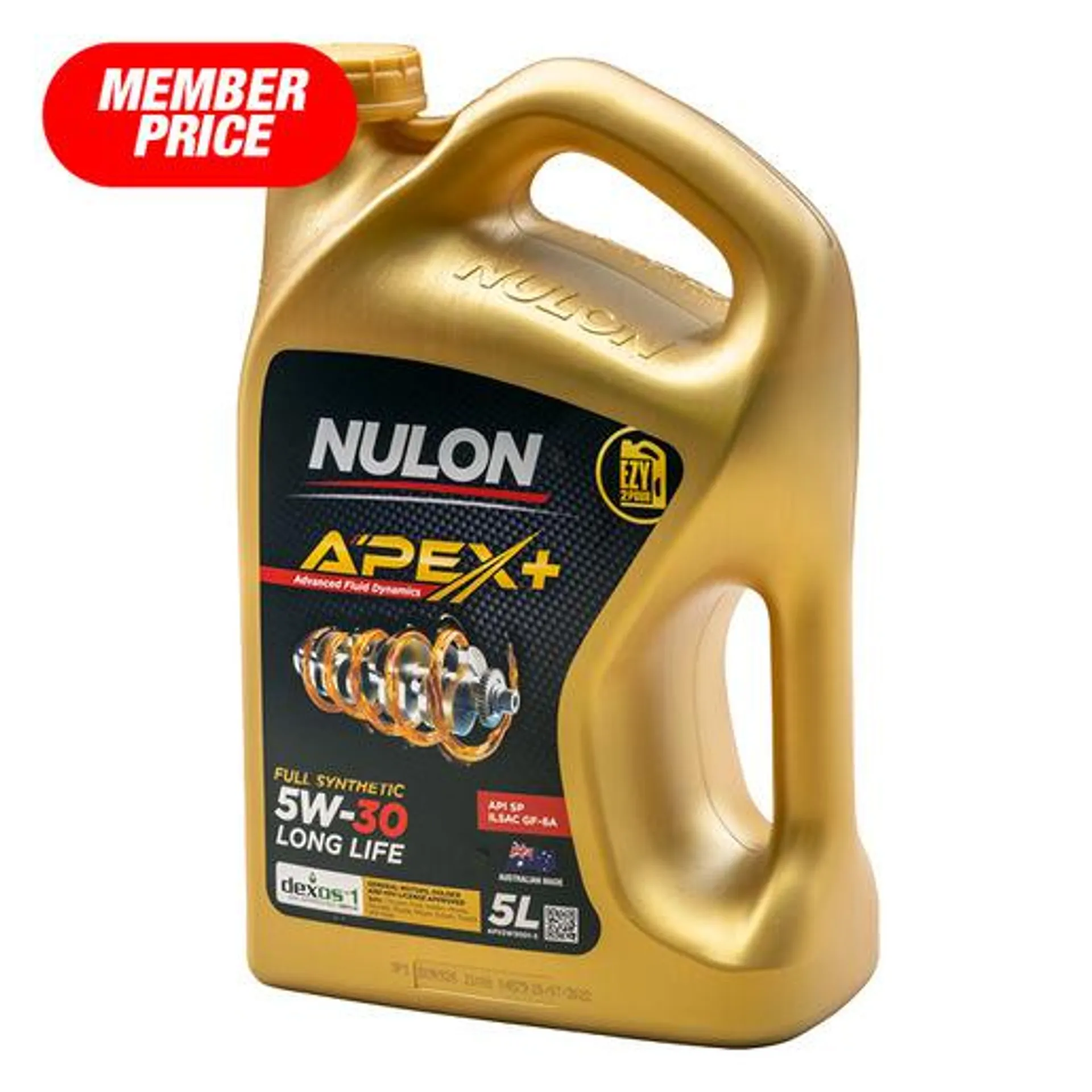 Nulon Apex+ Full Synthetic 5W-30 Long Life Engine Oil 5L - APX5W30D1-5