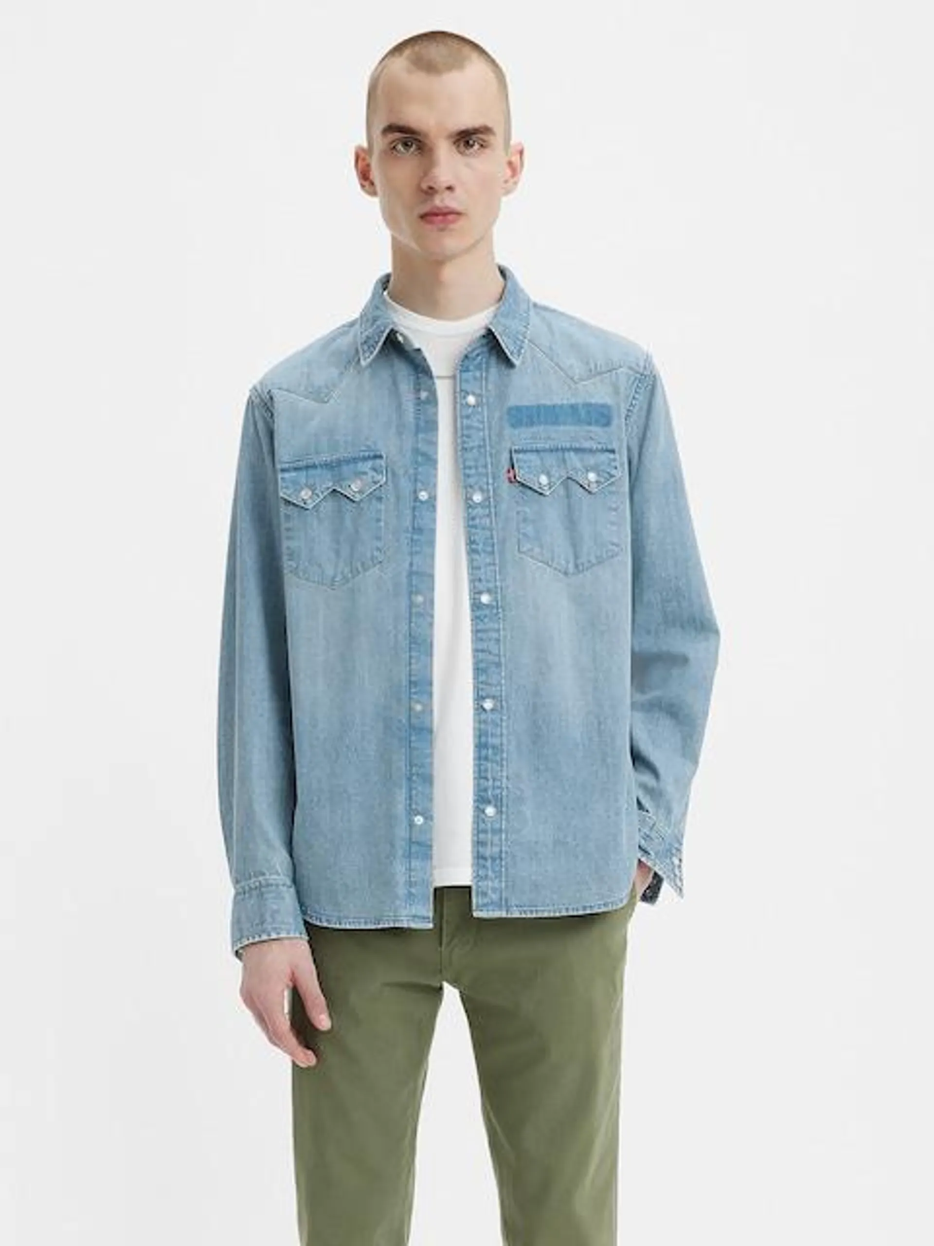 Levi's Sawtooth Western Shirt In Marcy Medium Wash