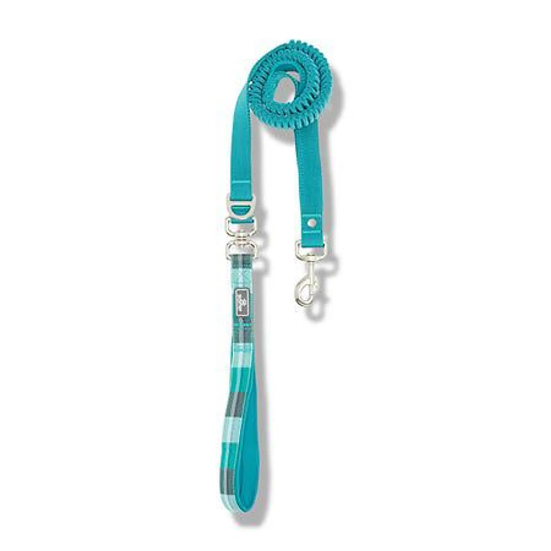 Sport Pet Checkered Tangle Free Bungee Dog Lead Teal 122cm