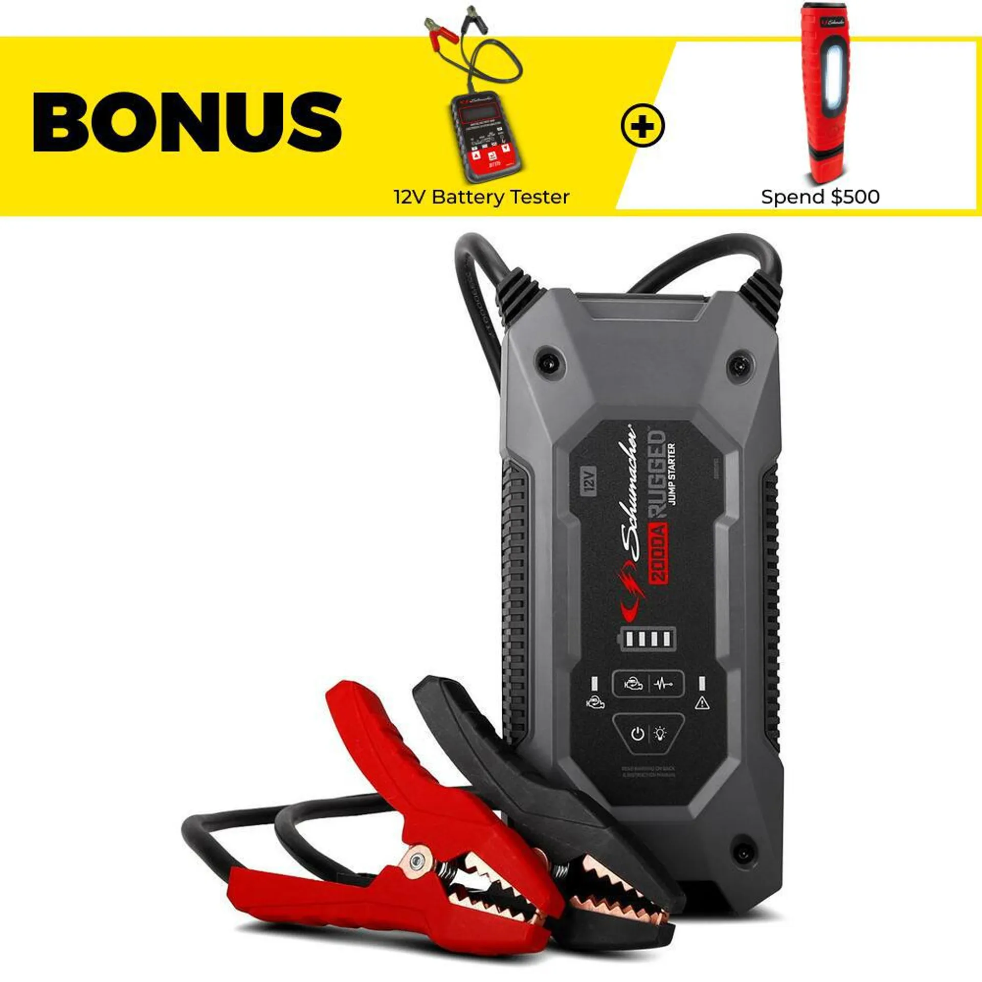 Schumacher SL1612 (940261612) 2000A 12V Lithium Ion Rugged Jump Starter/Power Pack