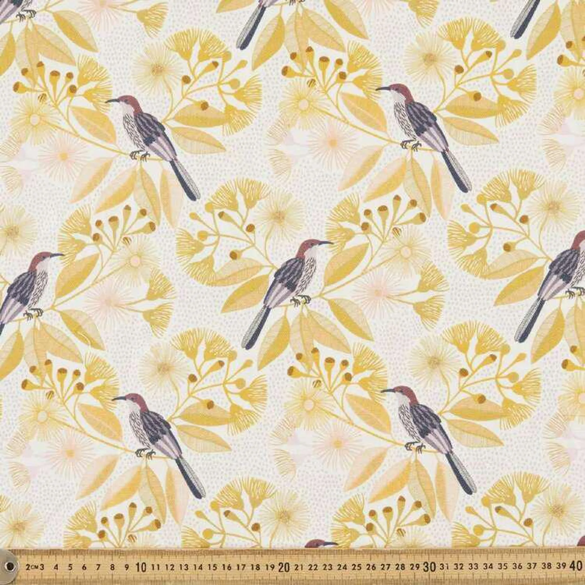 Jocelyn Proust Honey Eater Cotton Canvas White & Multicoloured 150 cm