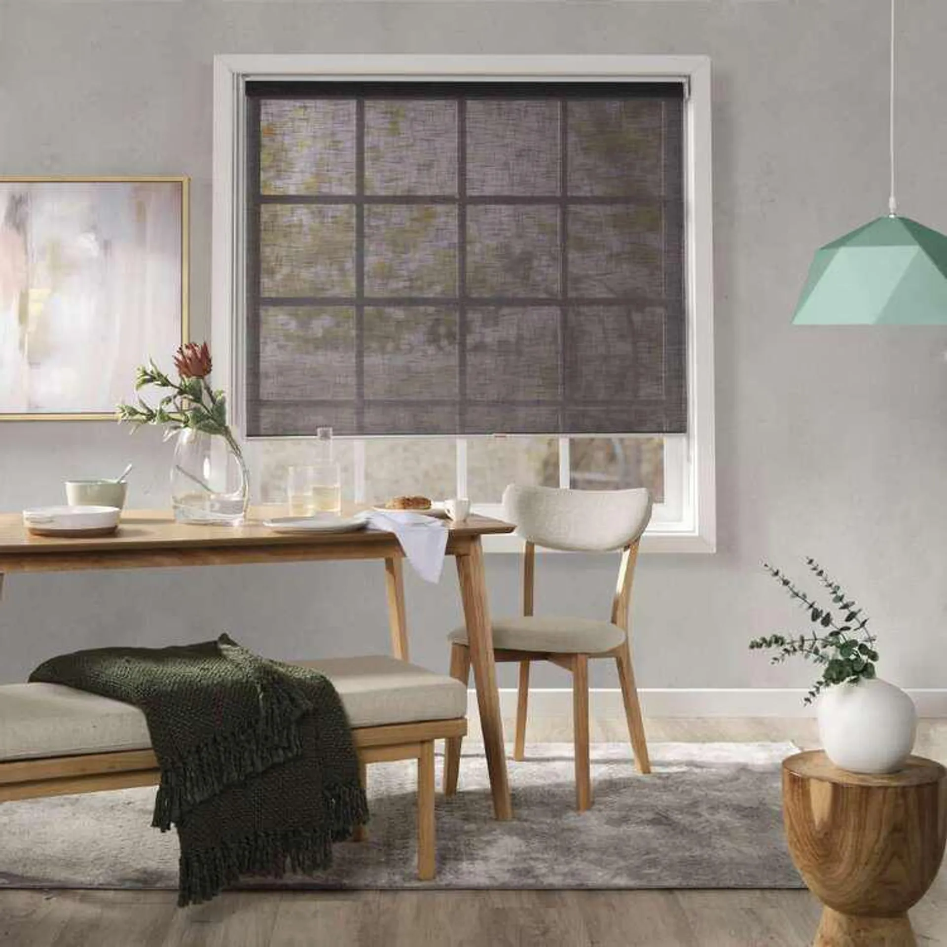 Gummerson Neutrals Sheer Roller Blind Charcoal