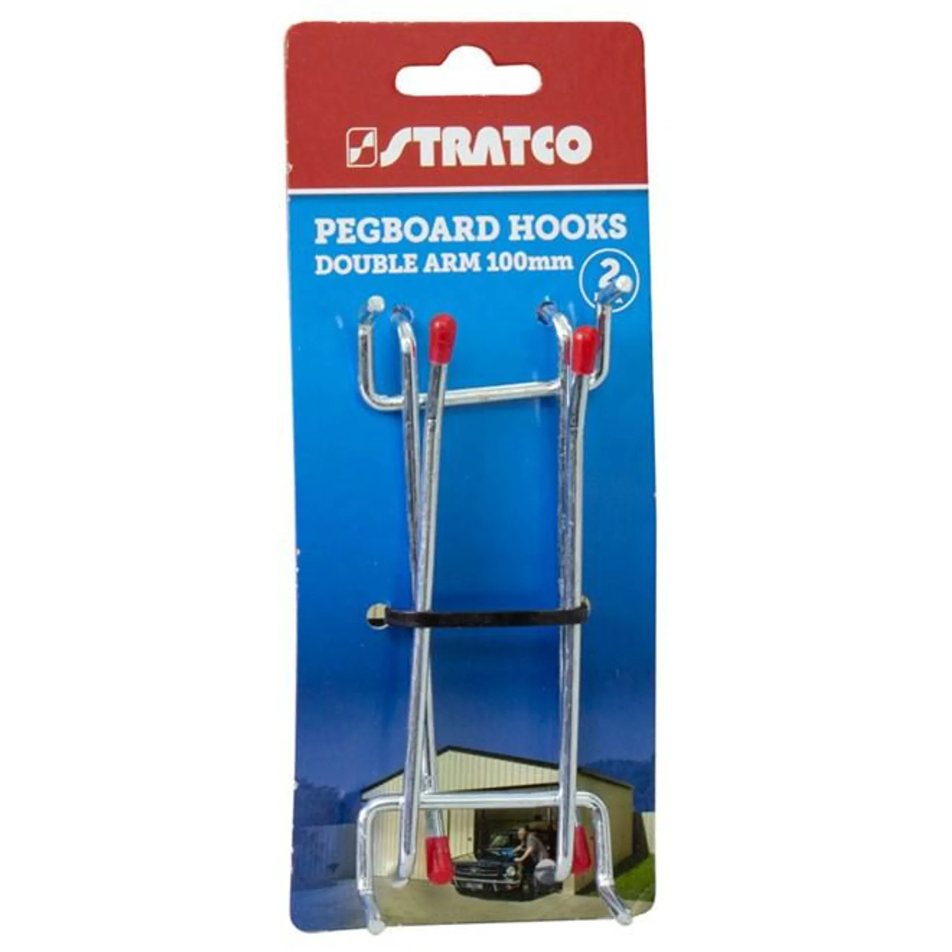 Pegboard Hooks Double Prong 2 Pieces 100mm 