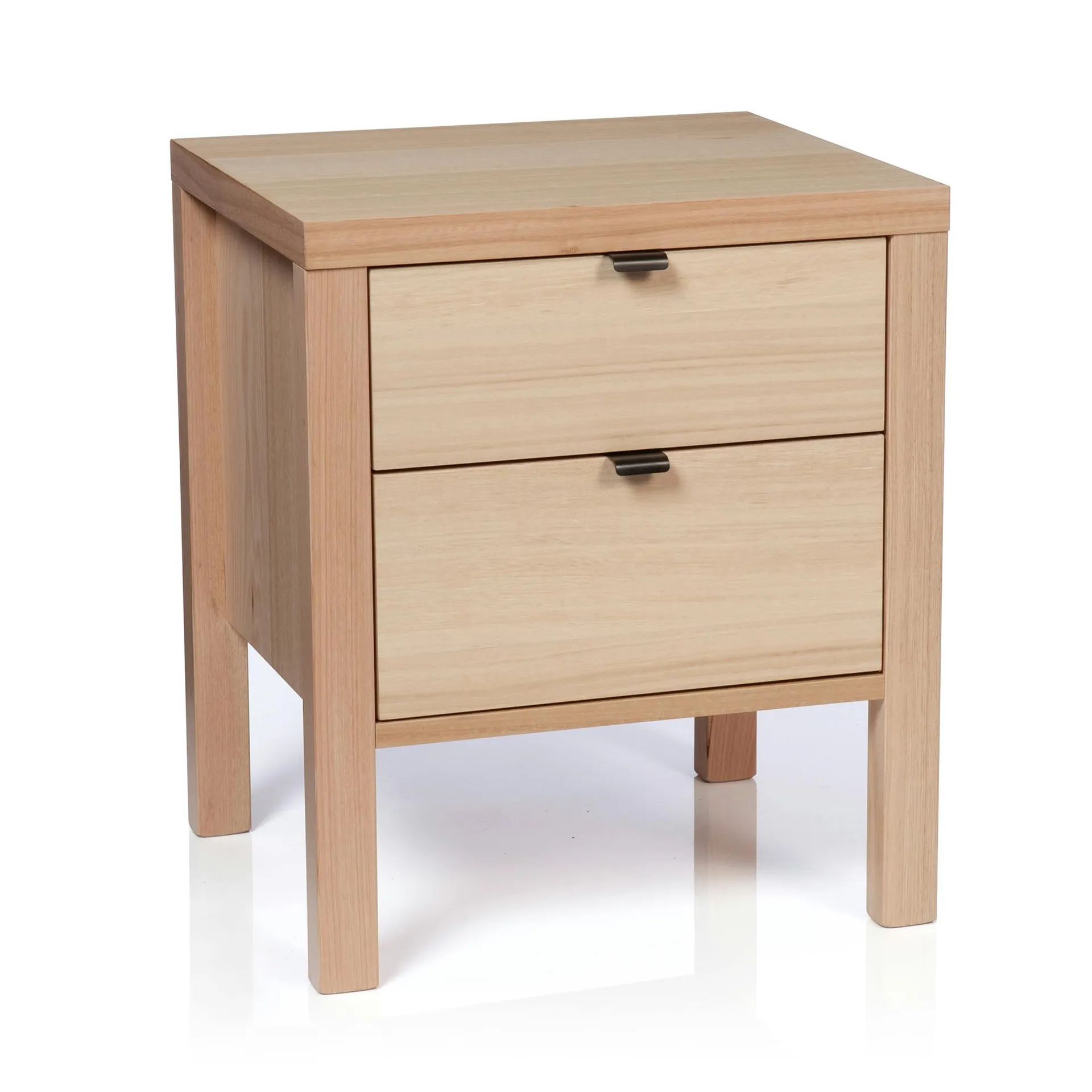 City X Narrow Bedside Table (2 Drawer), Snow