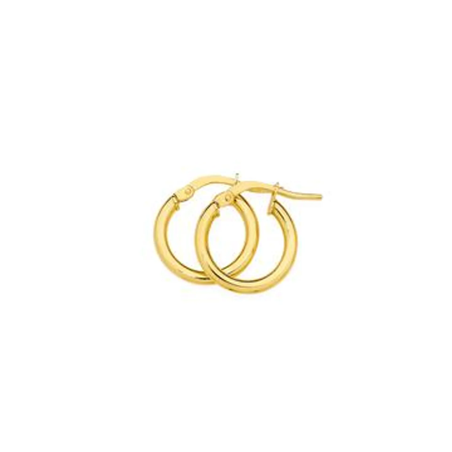 9ct Gold 2x10mm Polished Hoop Earrings