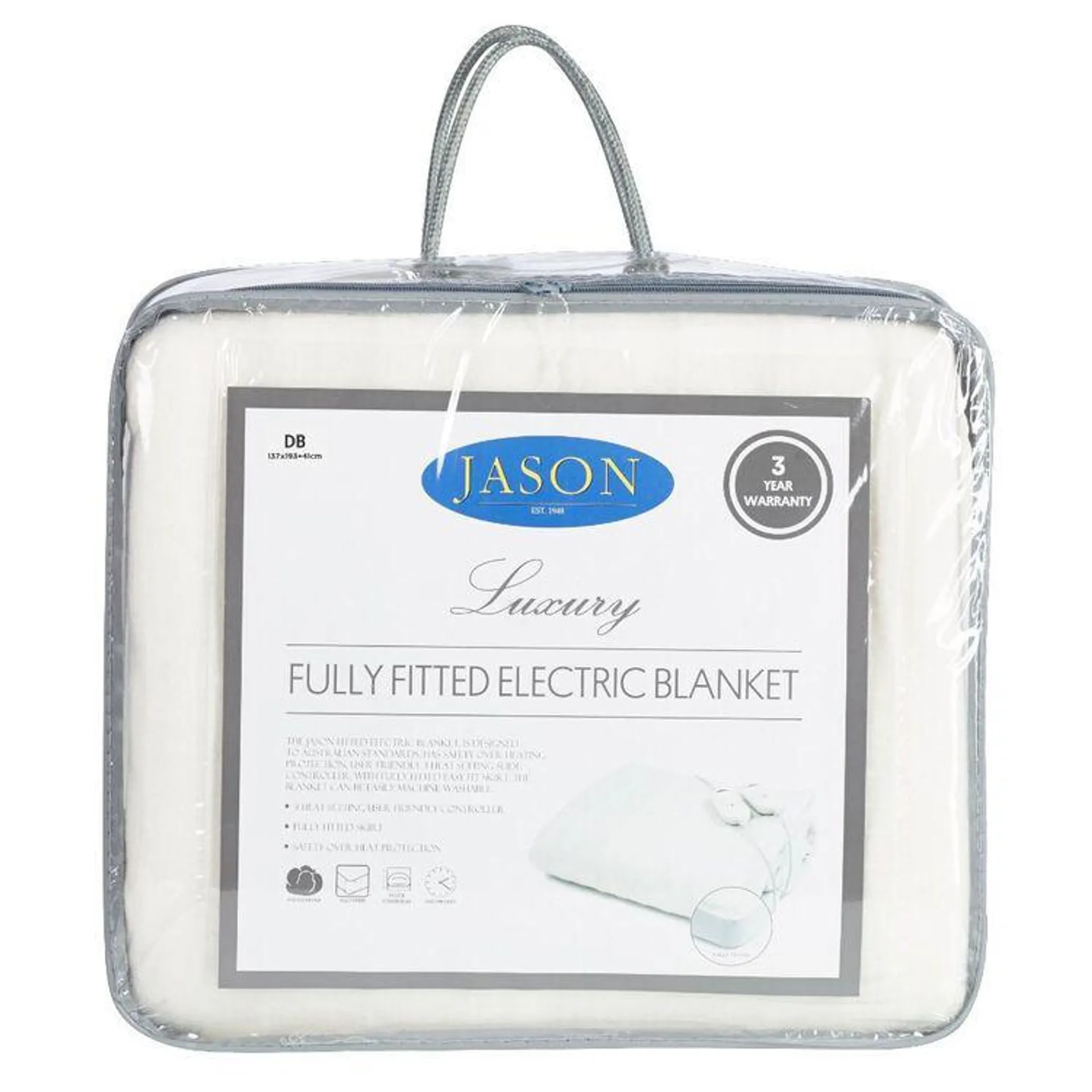 Jason Luxury Fully Fitted Electric Blanket White