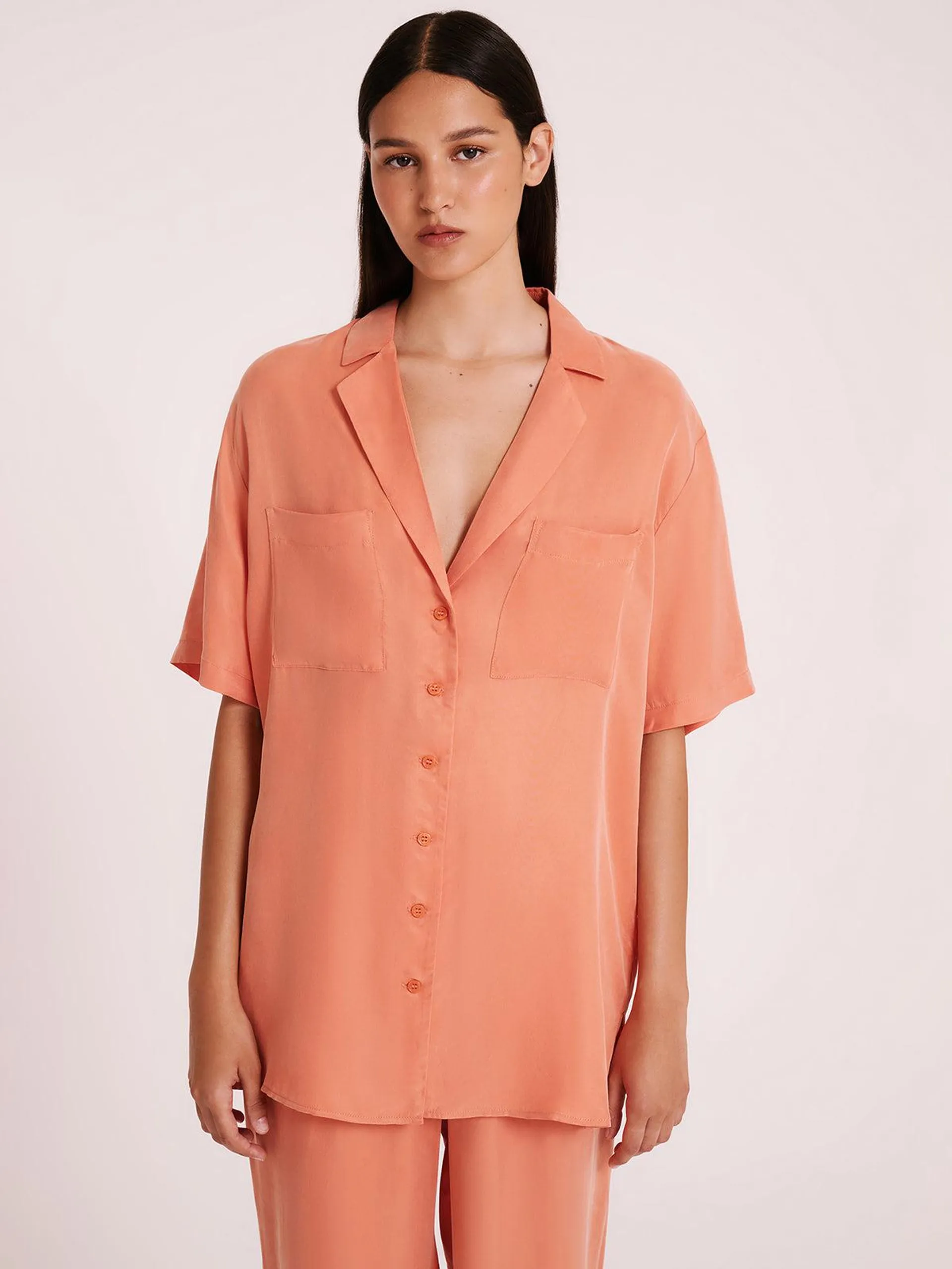 Lucia Cupro Shirt in Watermelon