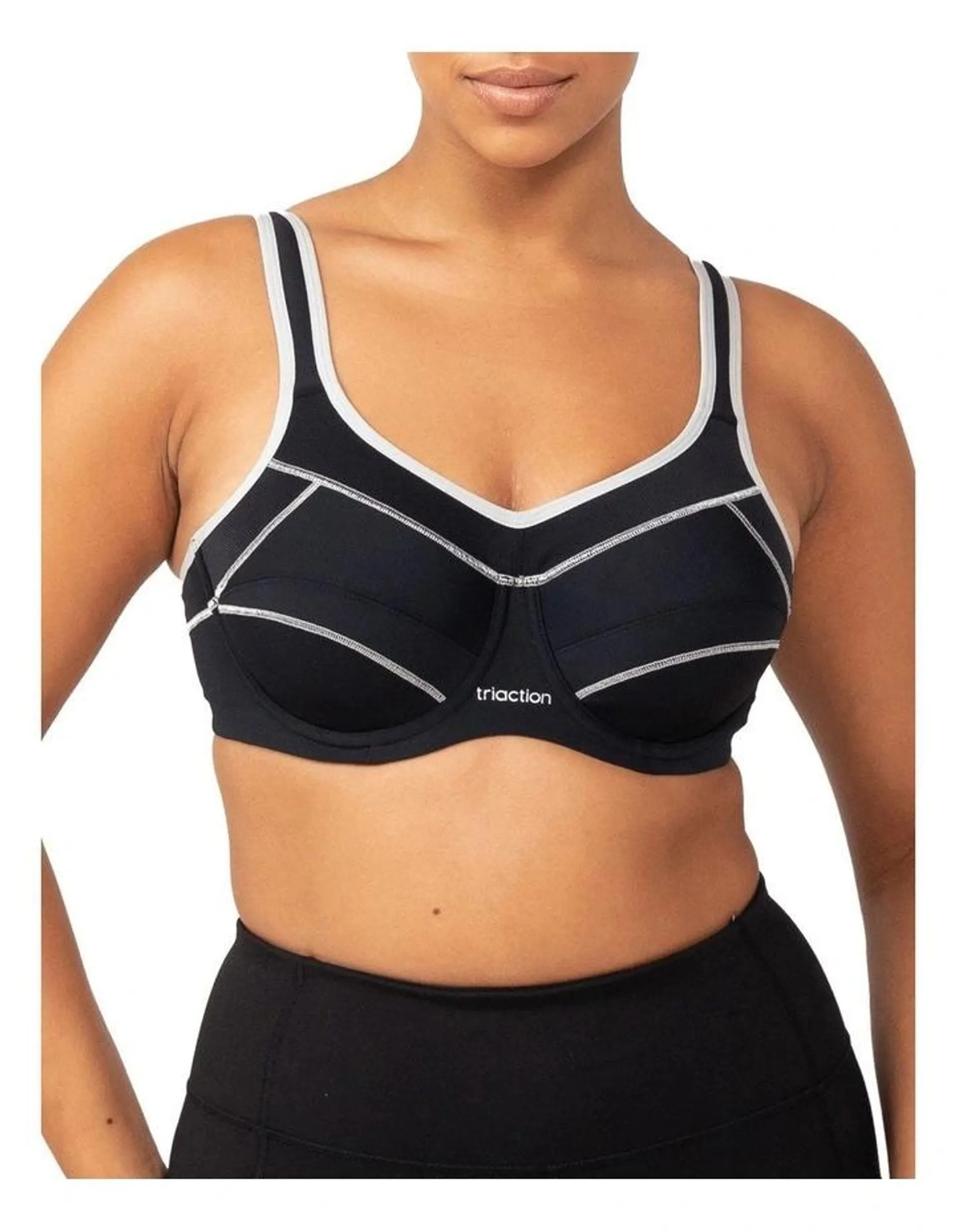 Triaction Performance Wired Sports Bra in Black