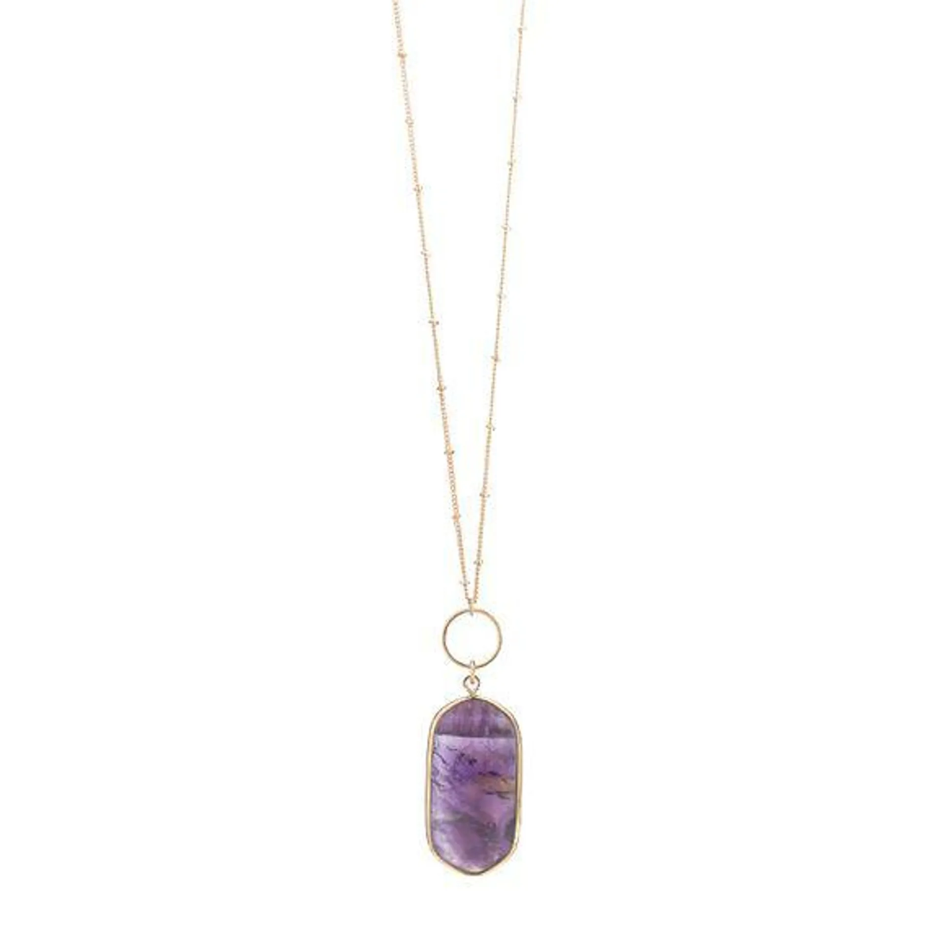 Solitaire Strength Amethyst Necklace