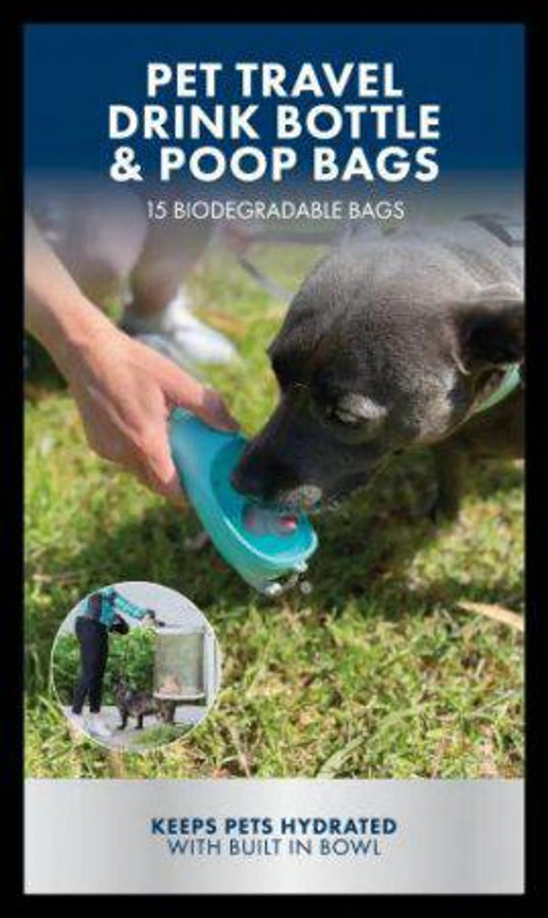 Pet Travel Drink Bottle & Poop Bags