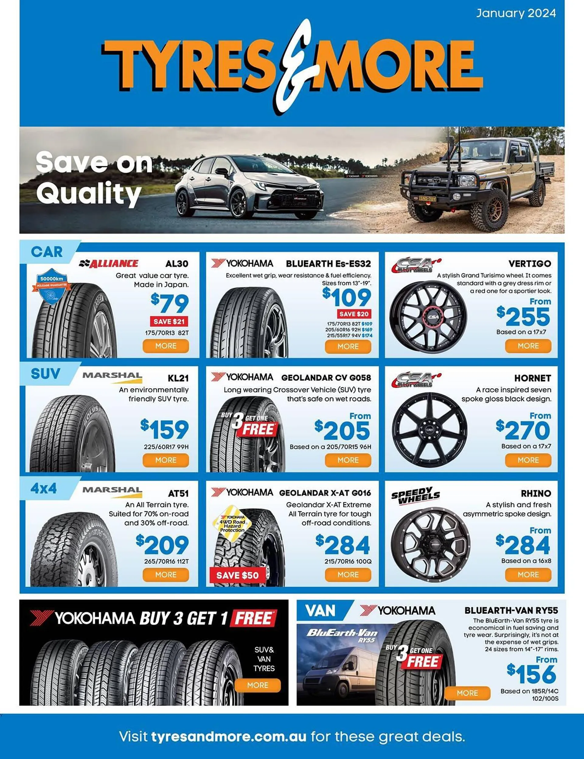 Tyres & More catalogue - Catalogue valid from 1 January to 31 January 2024 - page 1