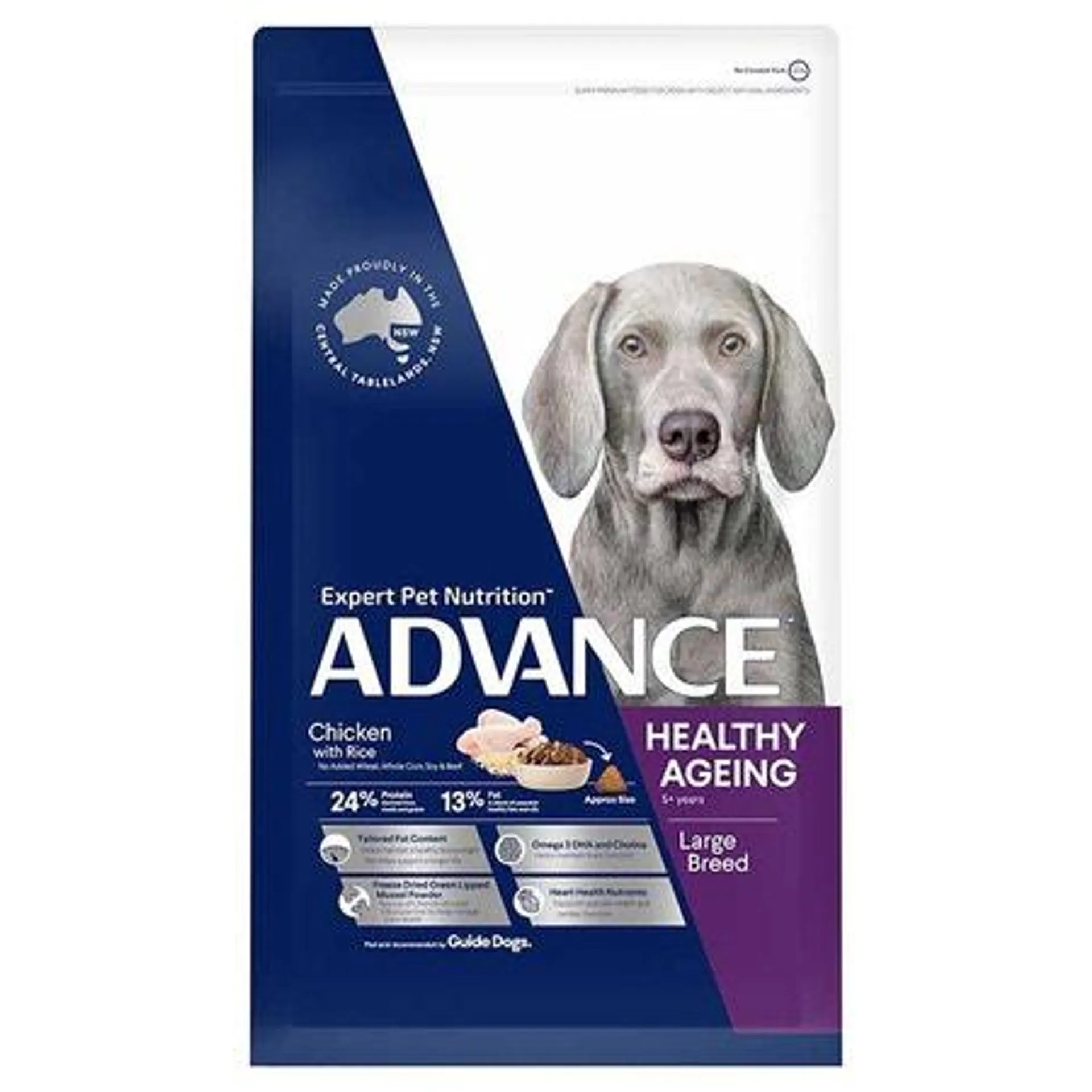 ADVANCE Adult Healthy Ageing Large Breed Dry Dog Food Chicken with Rice 15kg