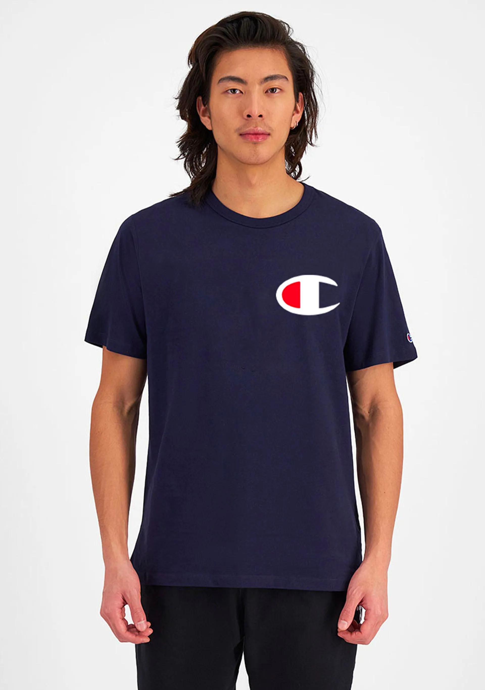 Champion Mens C Logo Short Sleeve Tee Navy AY68N NAV