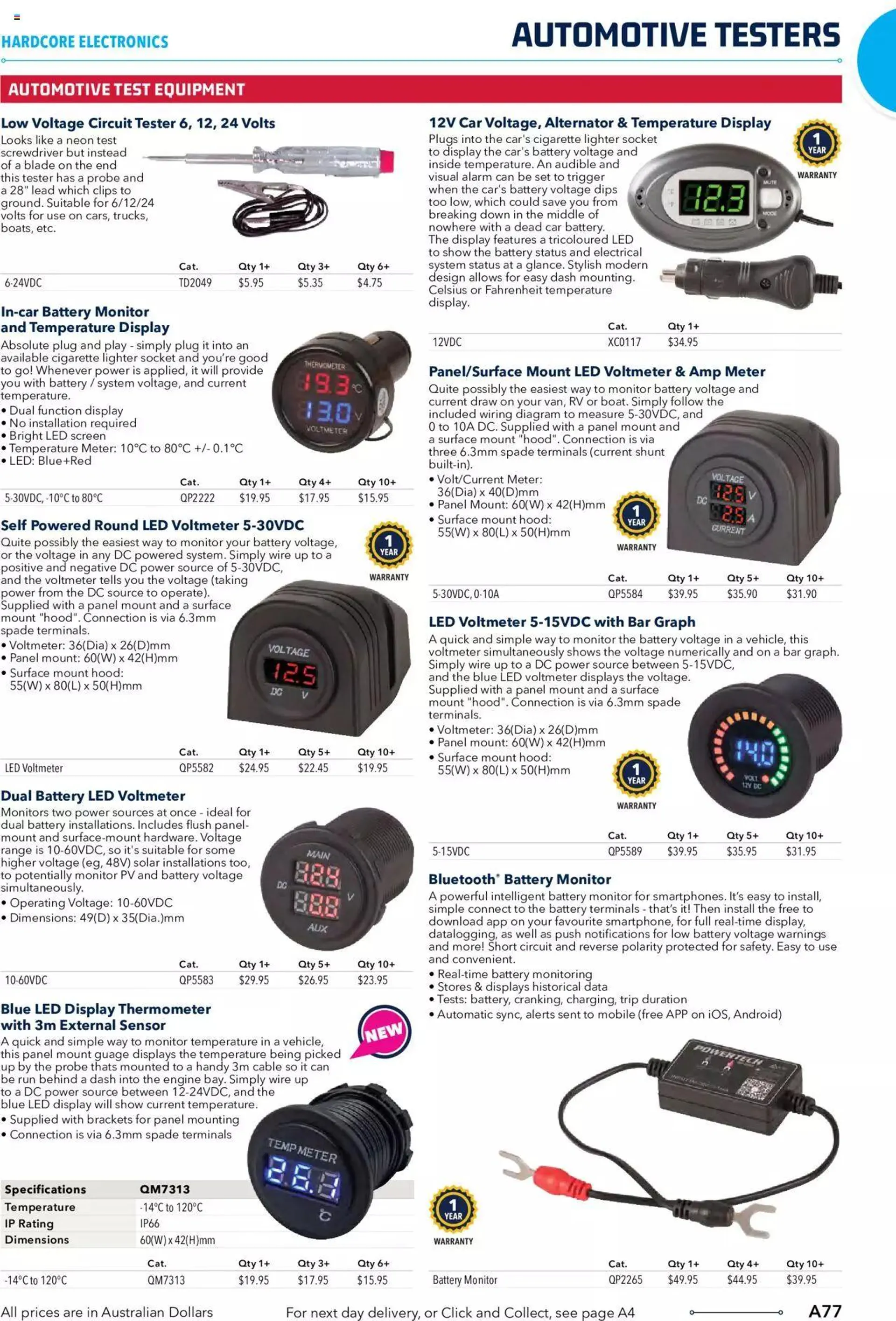 Jaycar Engineering And Scientific Catalogue Back - Catalogue valid from 27 October to 31 January 2024 - page 77