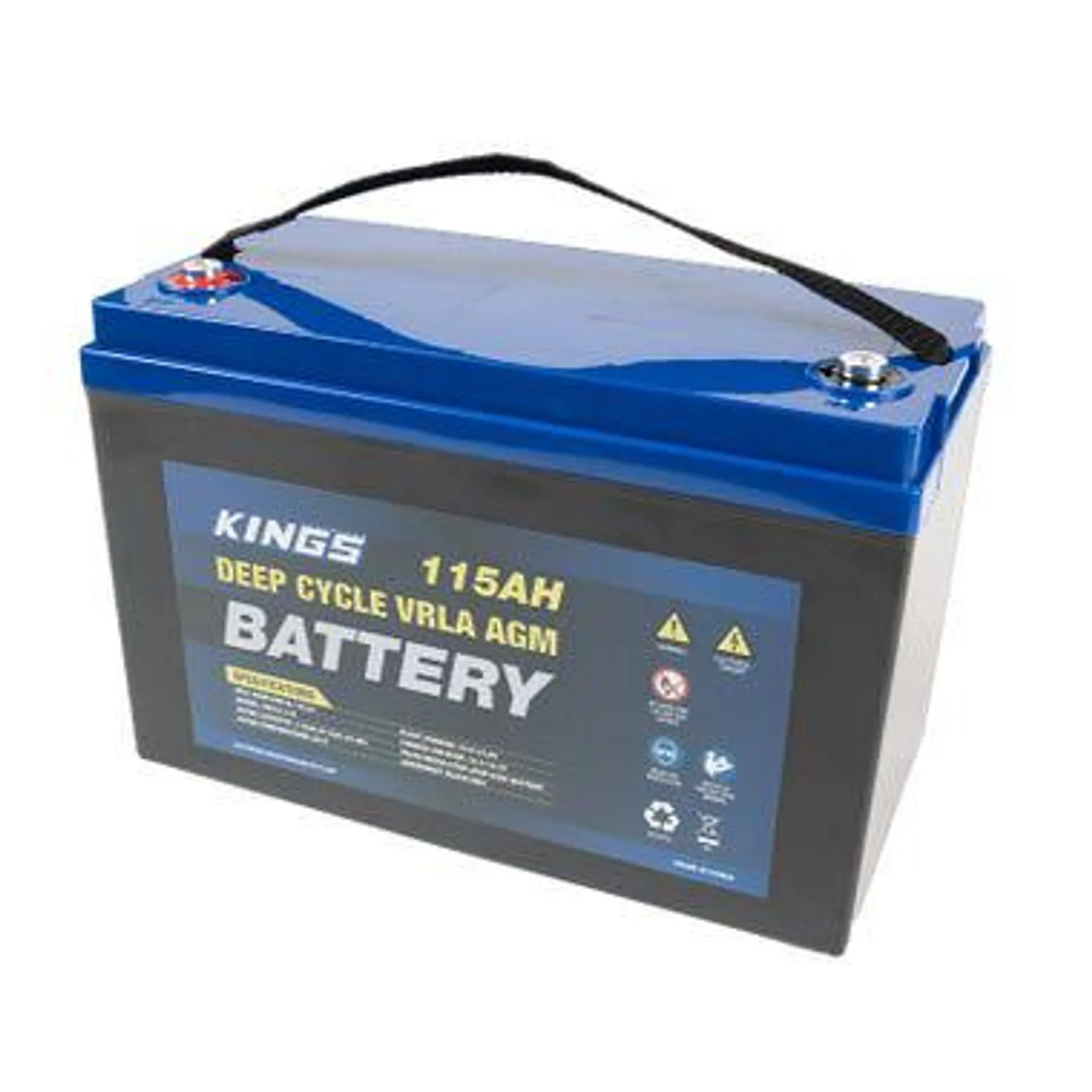 Kings 12V 115Ah Deep Cycle Battery | 5x Faster Recharging | Maintenance-Free | Up to 1500 Cycles