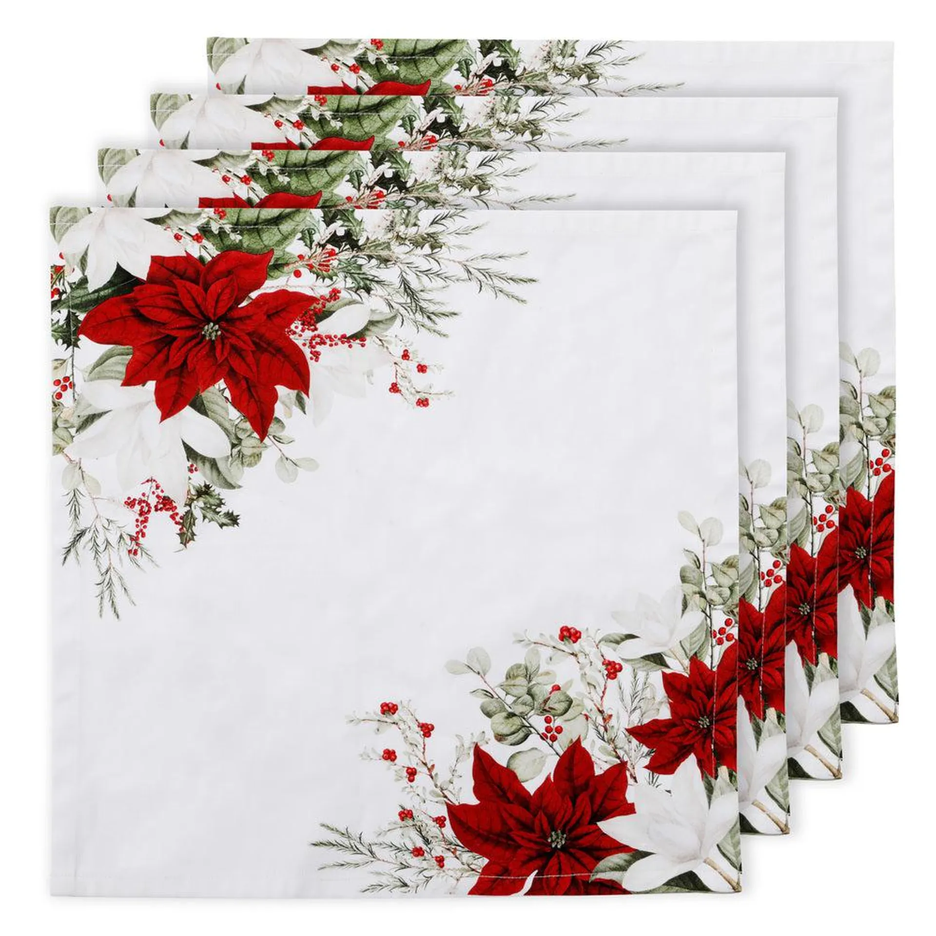 Ashdene Poinsettia 4 Pack of Napkins