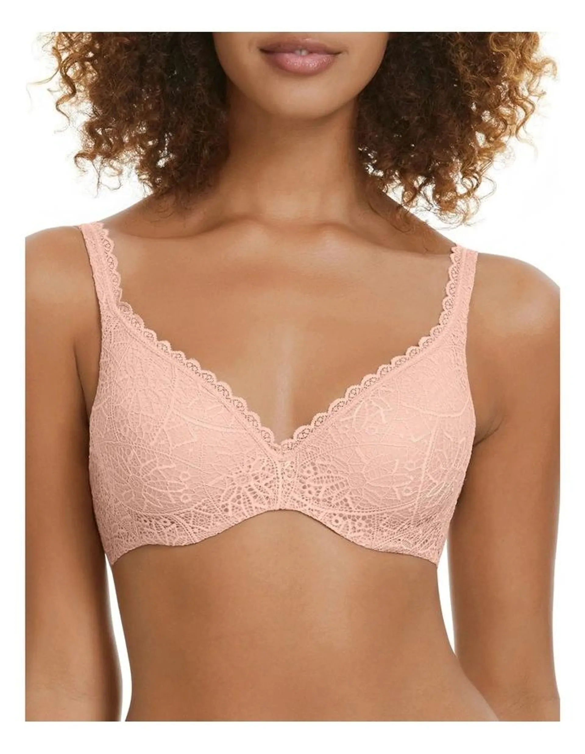 Barely There T-Shirt Bra in Nude Lace