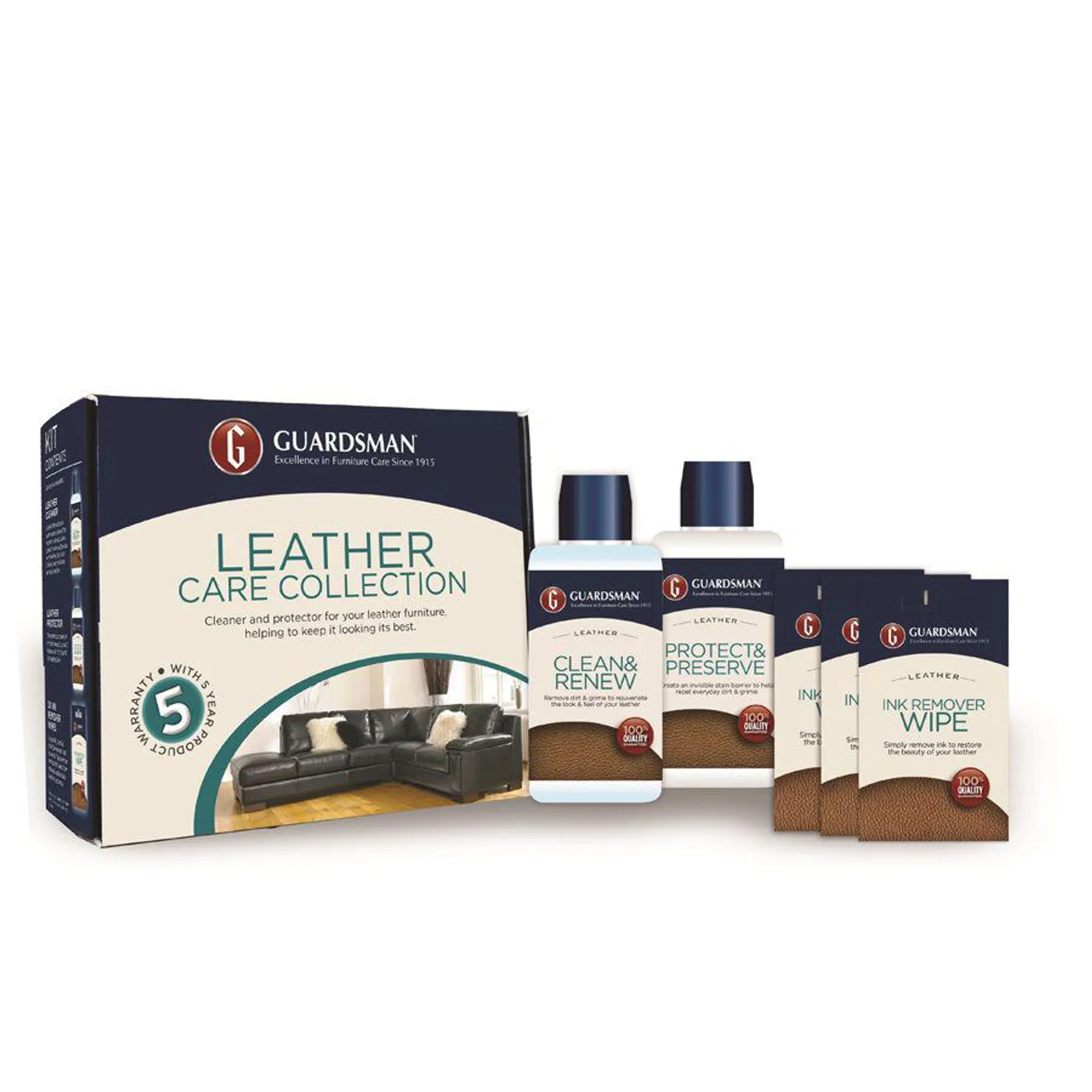 Guardsman Leather Protection Kit Plus 5 Year Warranty (5-8 seats)