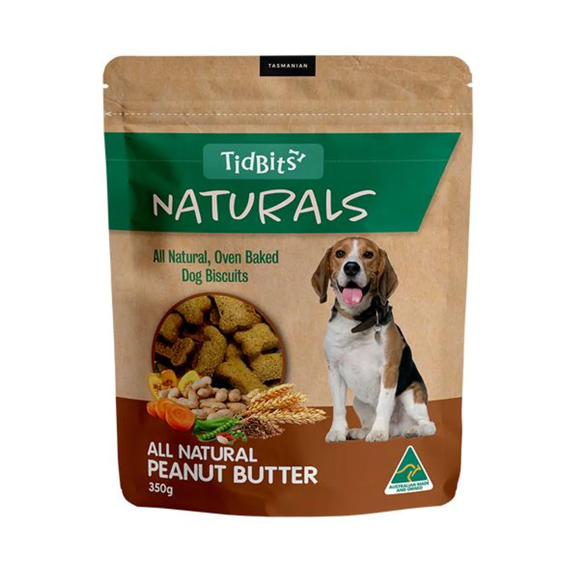 TidBits - Naturals Peanut Butter Dog Biscuits (350g)