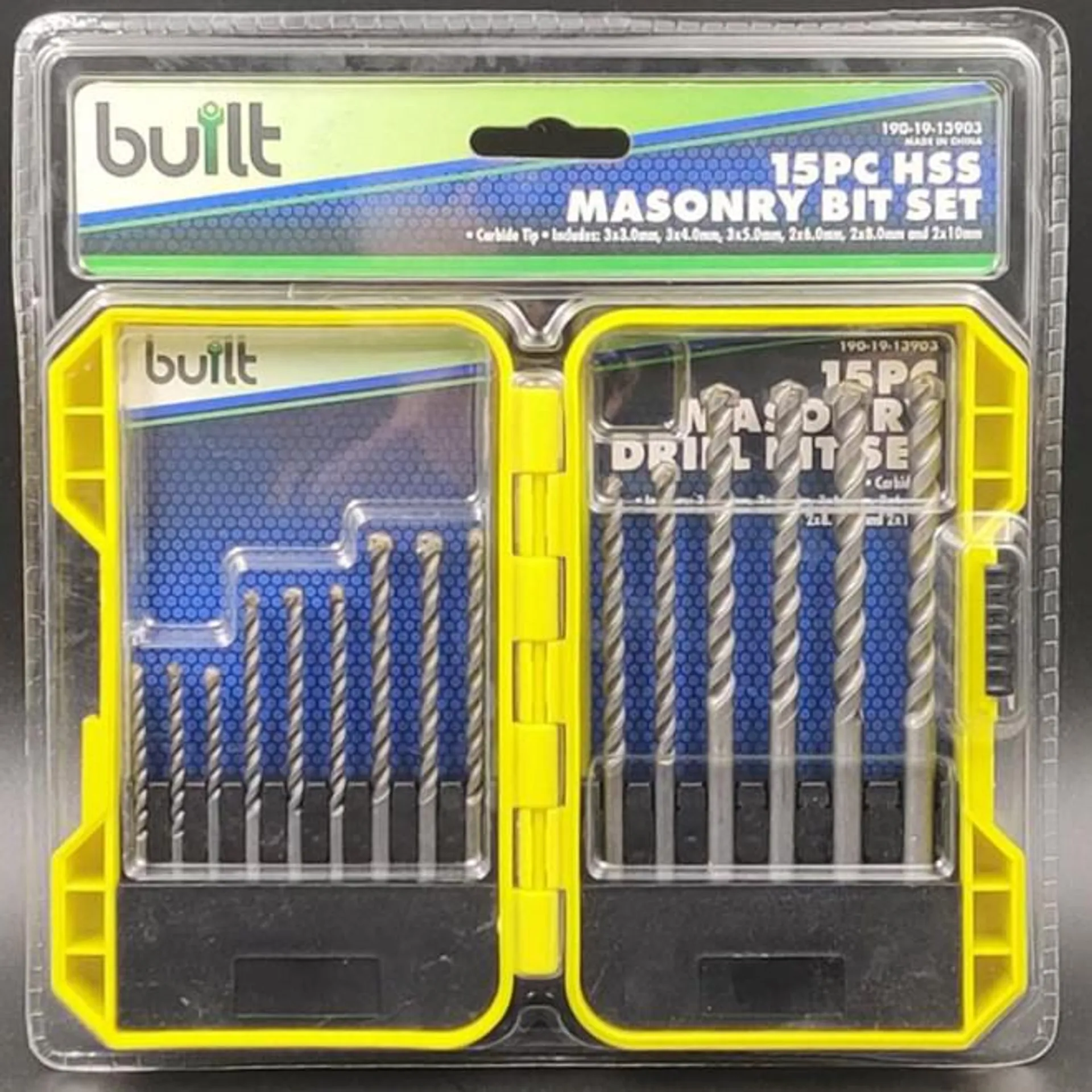 15 Piece Masonry Drill Bit Set