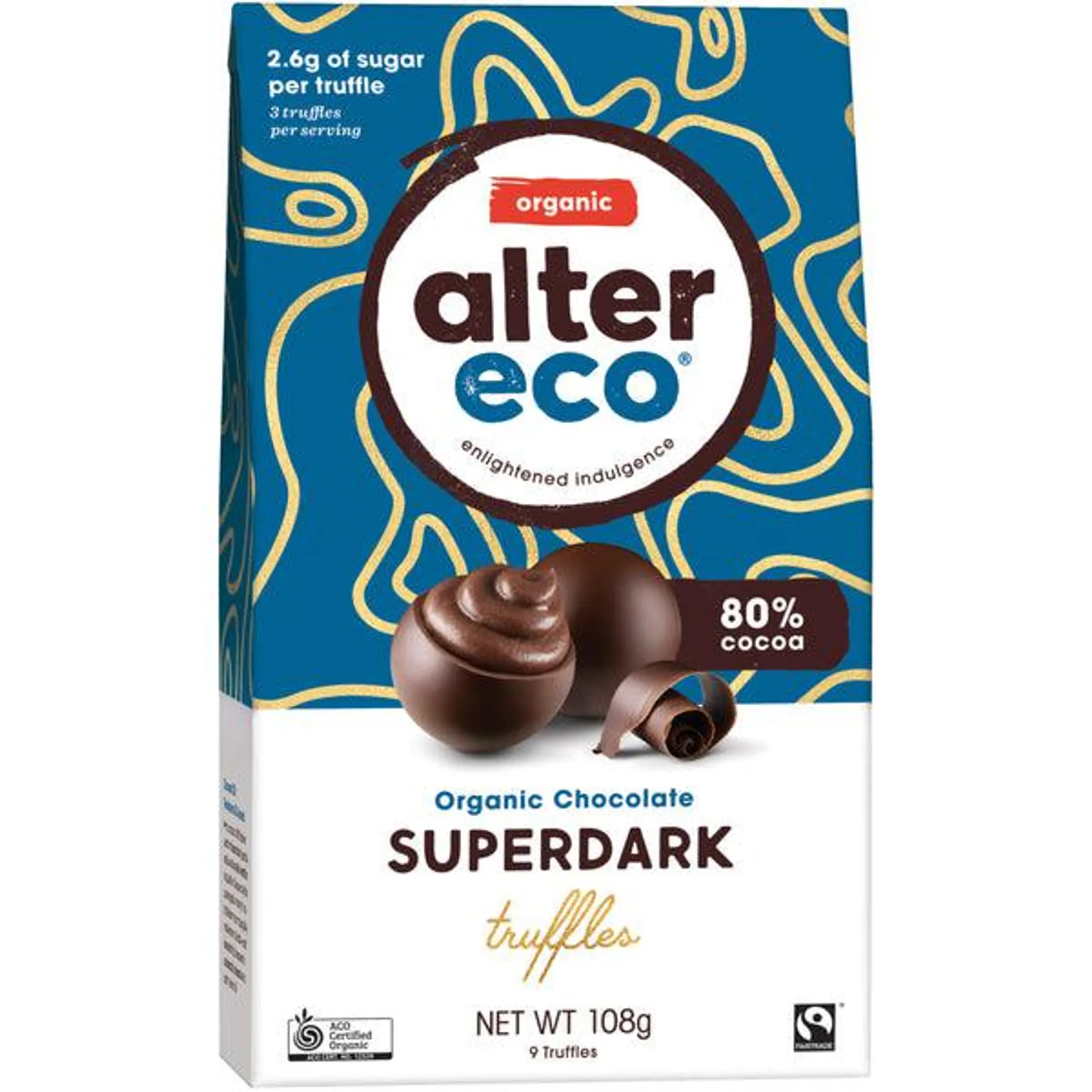 Alter Eco Organic Truffles Superdark Chocolate 108g