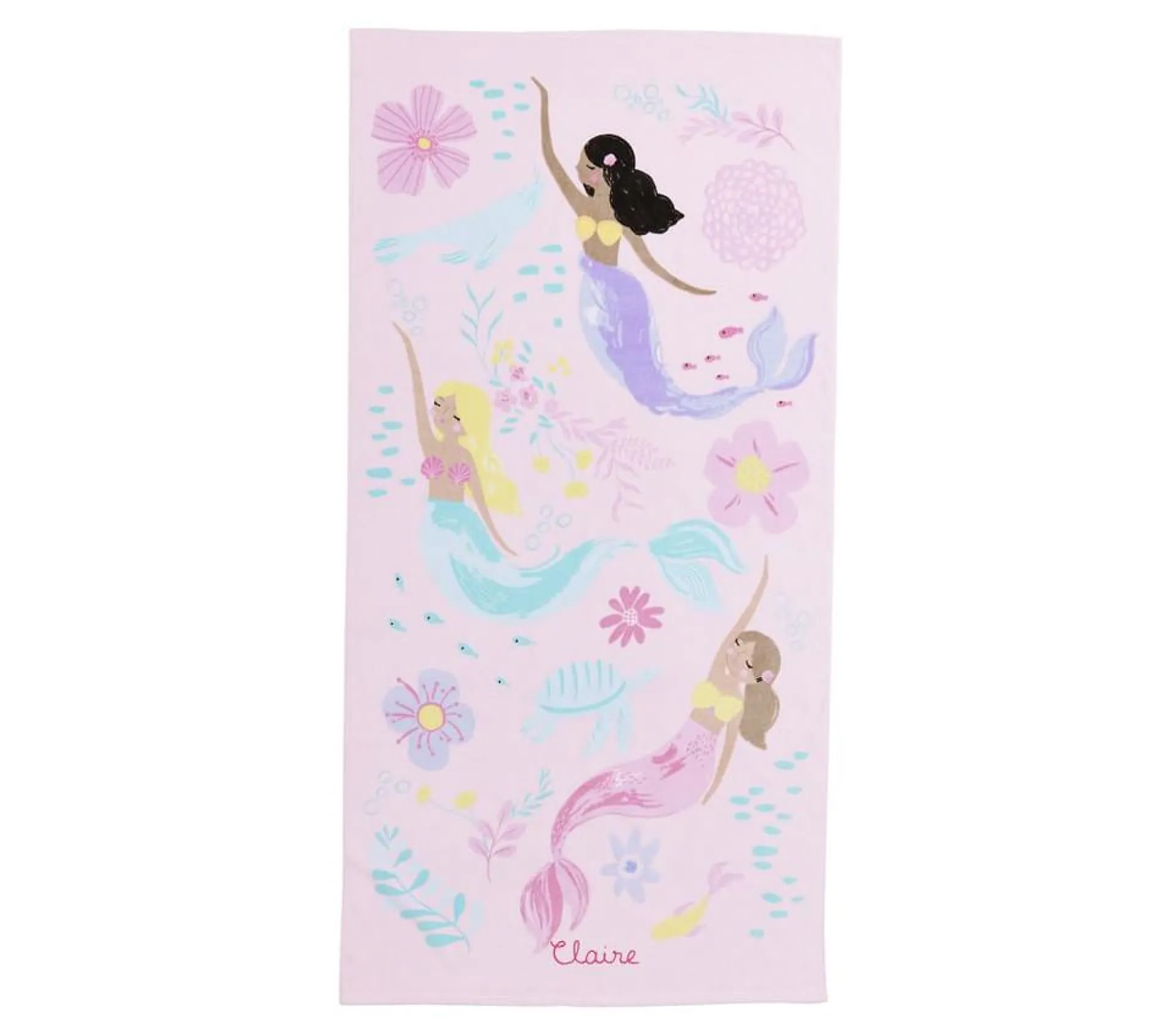 Mermaid Allover Kids Beach Towel