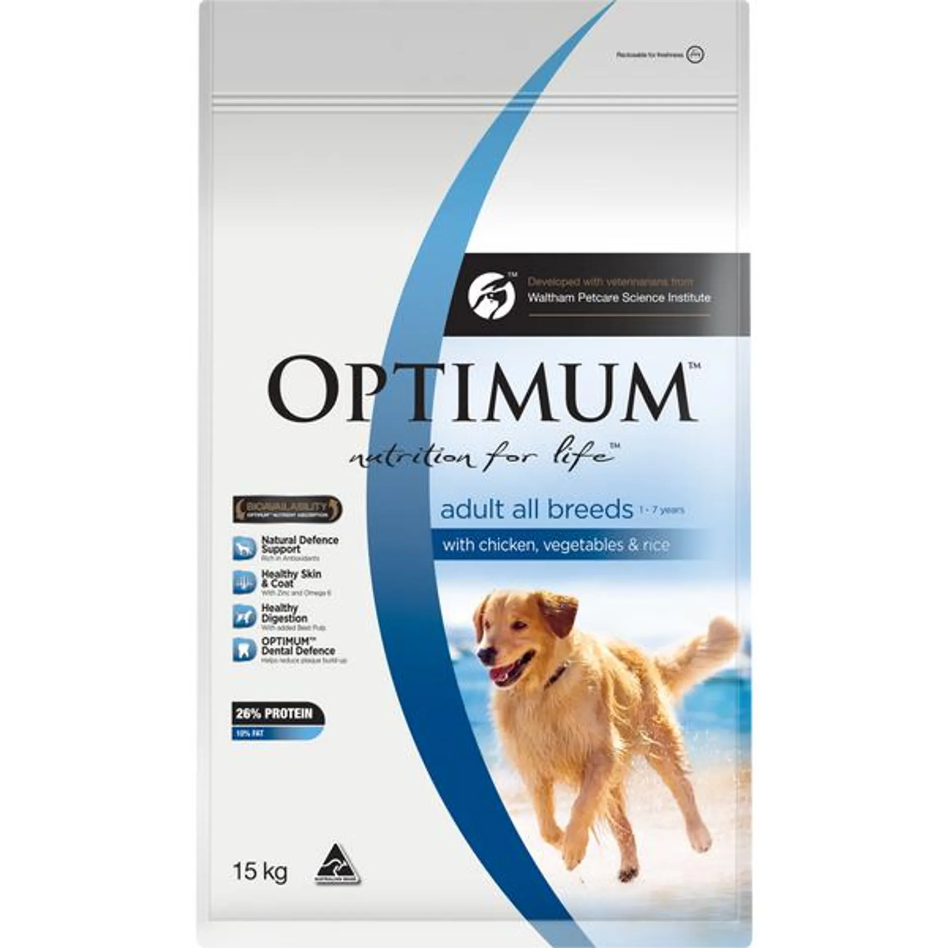 OPTIMUM - Adult with Chicken, Vegetables & Rice Dry Dog Food (15kg)