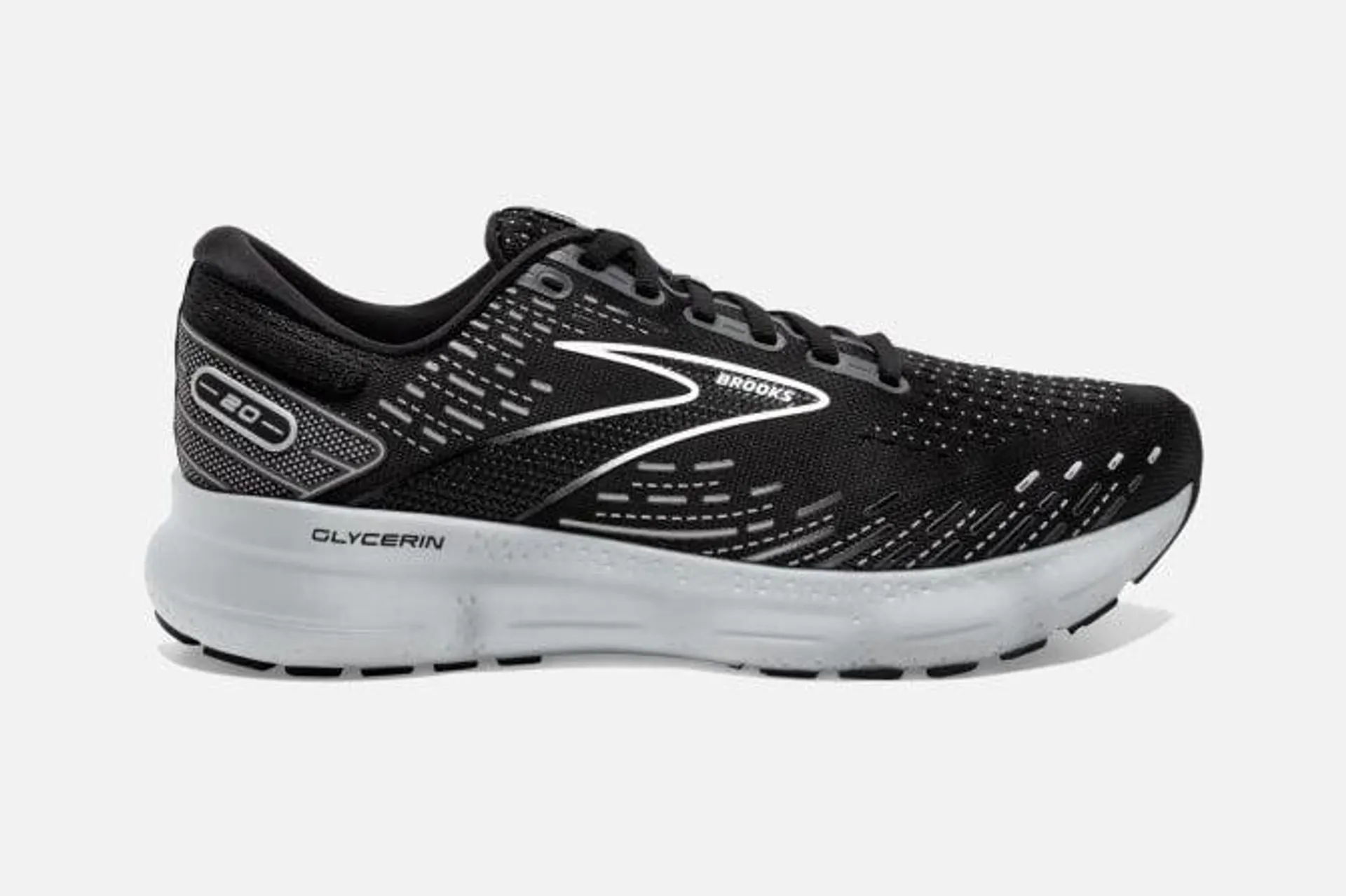 Brooks Glycerin 20 (2E) - Mens - Black/White