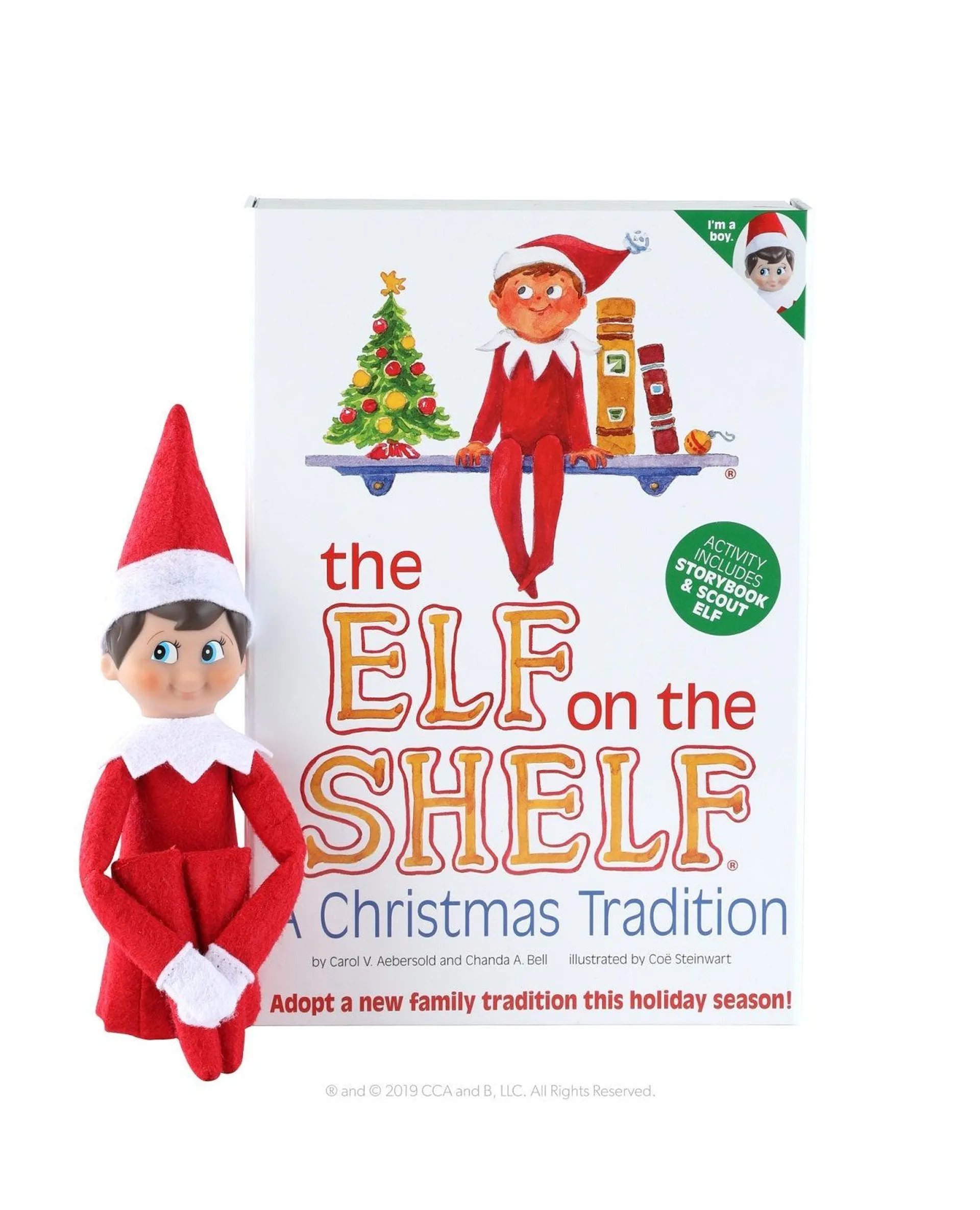 THE ELF ON A SHELF - A CHRISTMAS TRADITION BOY WHITE