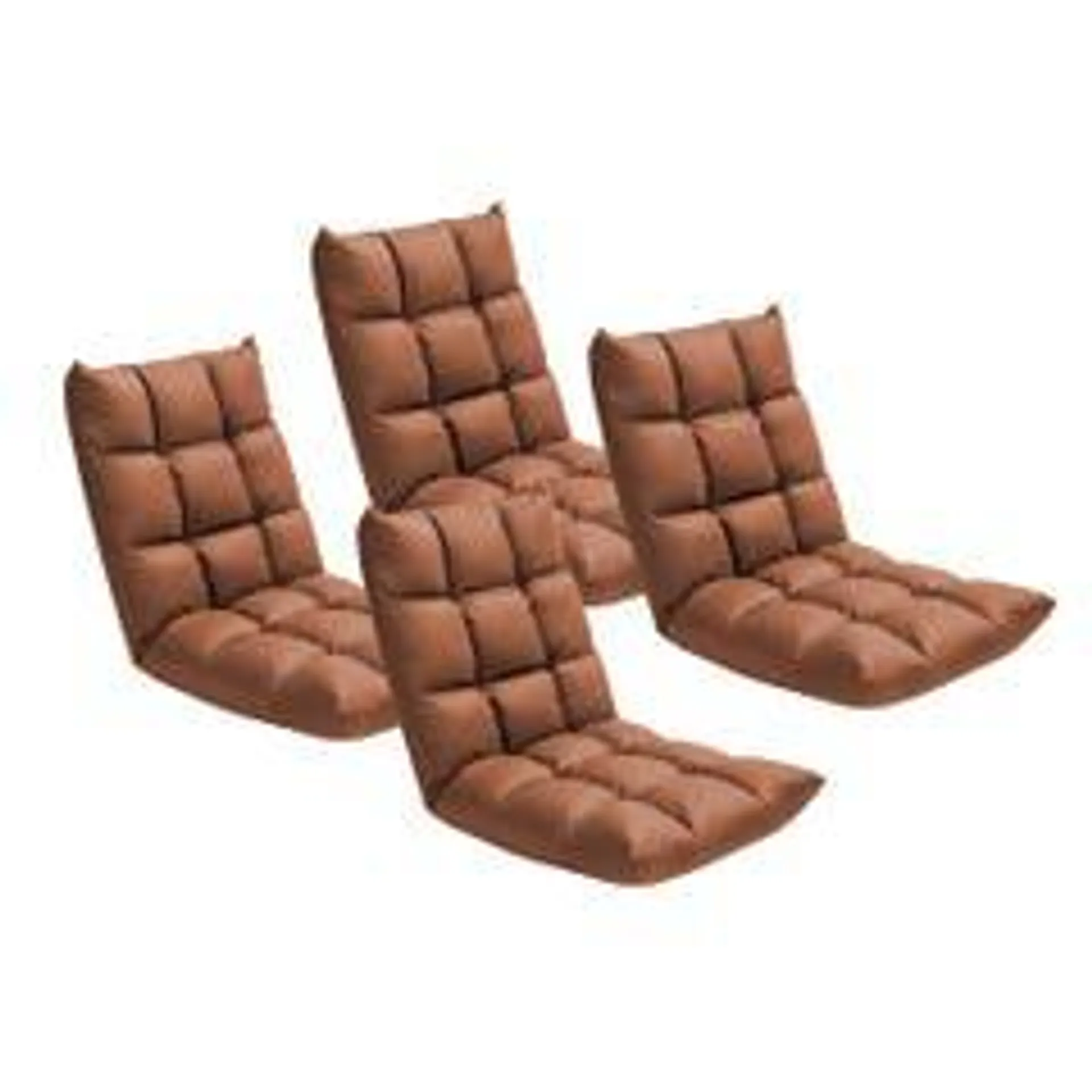 SOGA 4X Coffee Lounge Floor Recliner Adjustable Gaming Sofa Bed Foldable Indoor Outdoor Backrest Seat Home Office Decor