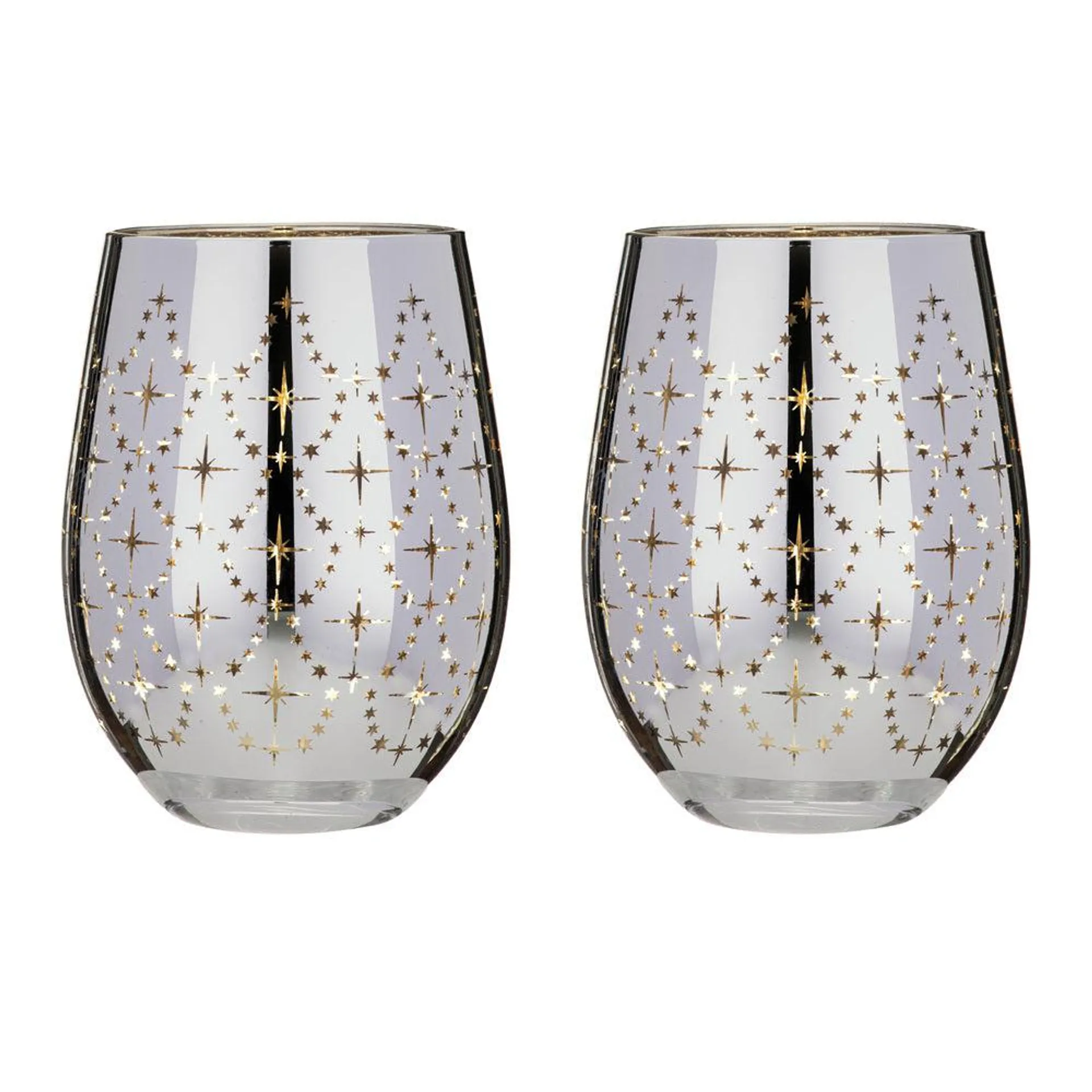 Ladelle Celeste Set of 2 Stemless Glasses