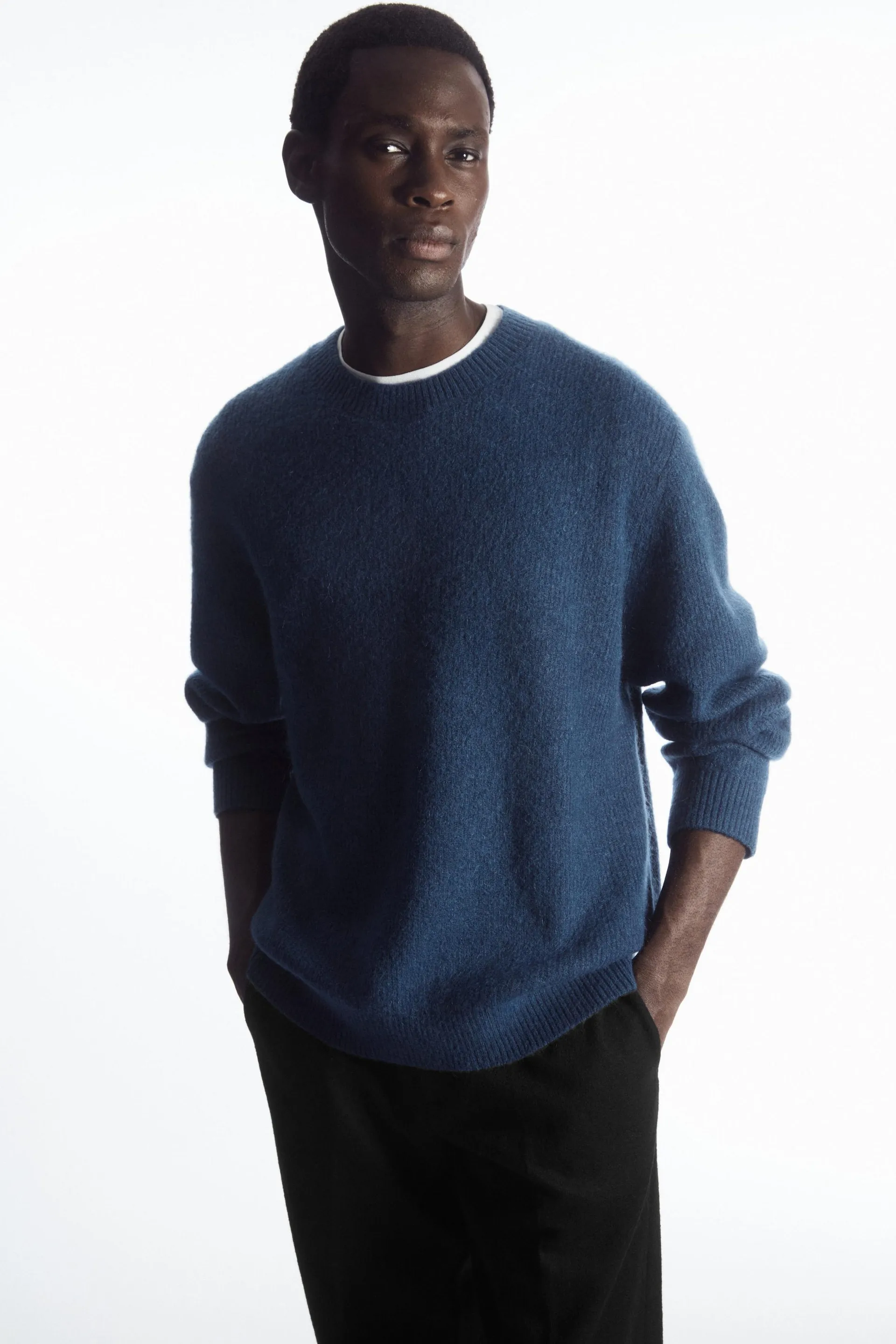 TEXTURED WOOL-BLEND JUMPER