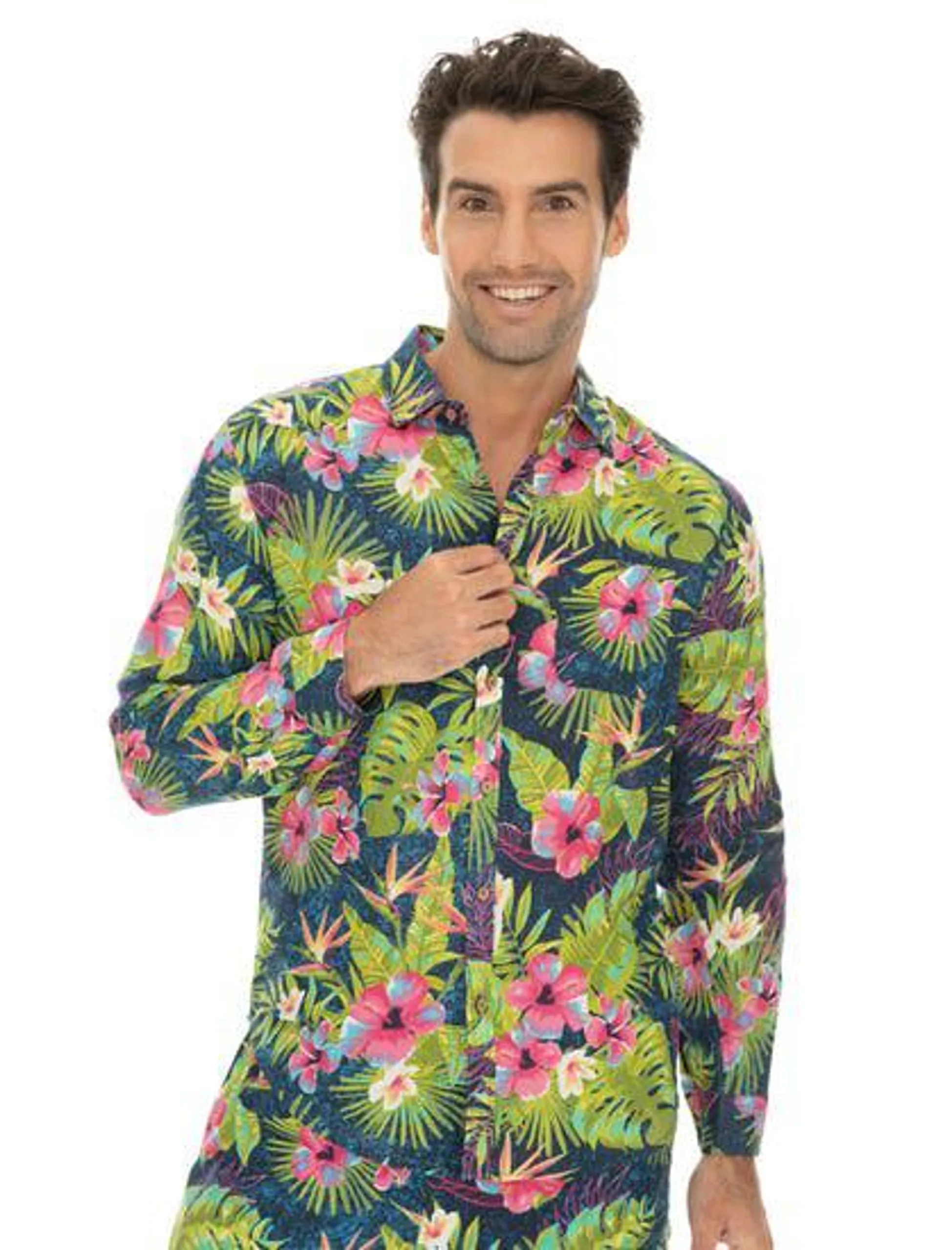 Riley Adams Navy Floral Linen Shirt