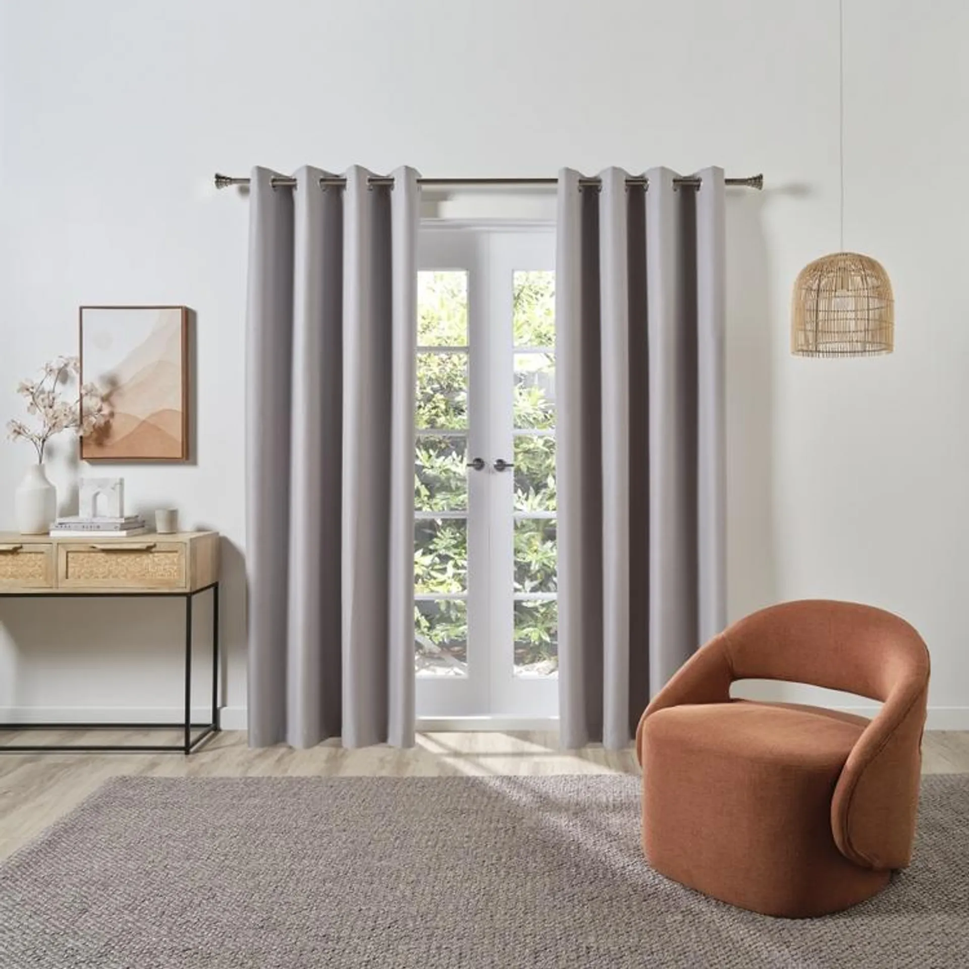 Emerald Hill Hayes Blockout Eyelet Curtains Cloud