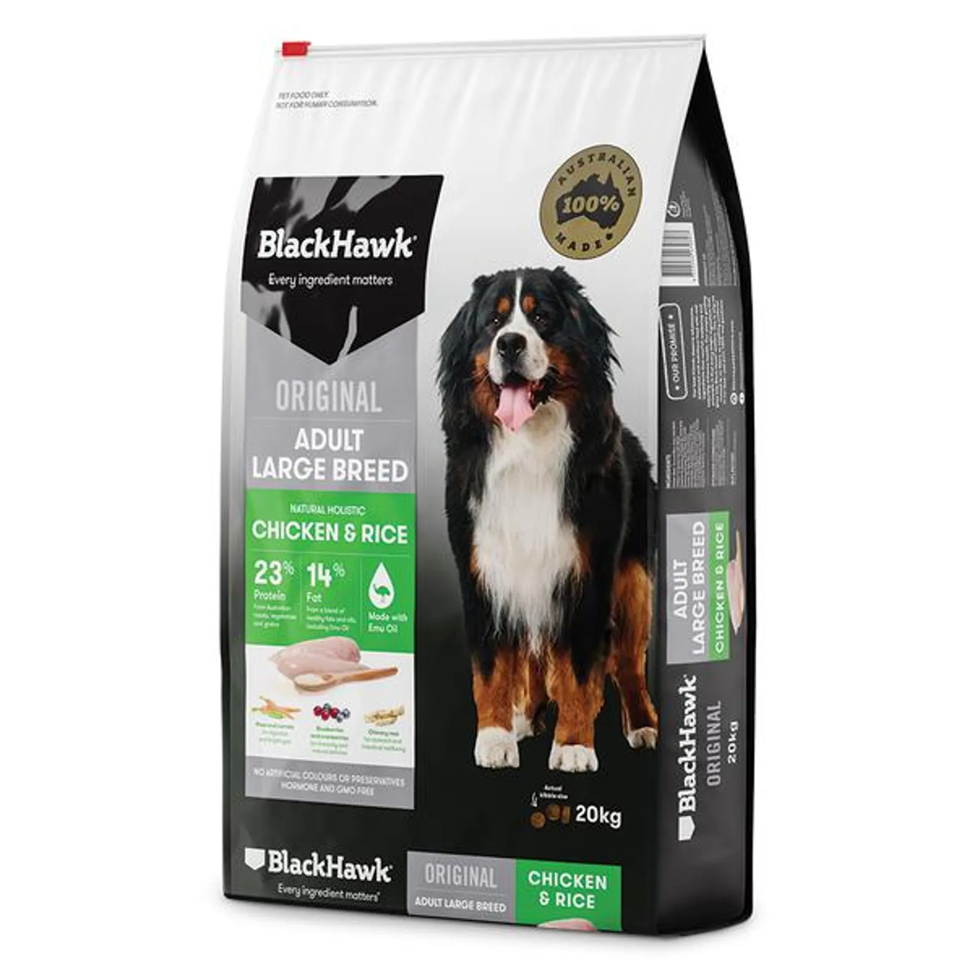 Black Hawk - Chicken & Rice Large Breed Dog Dry Food (20kg)