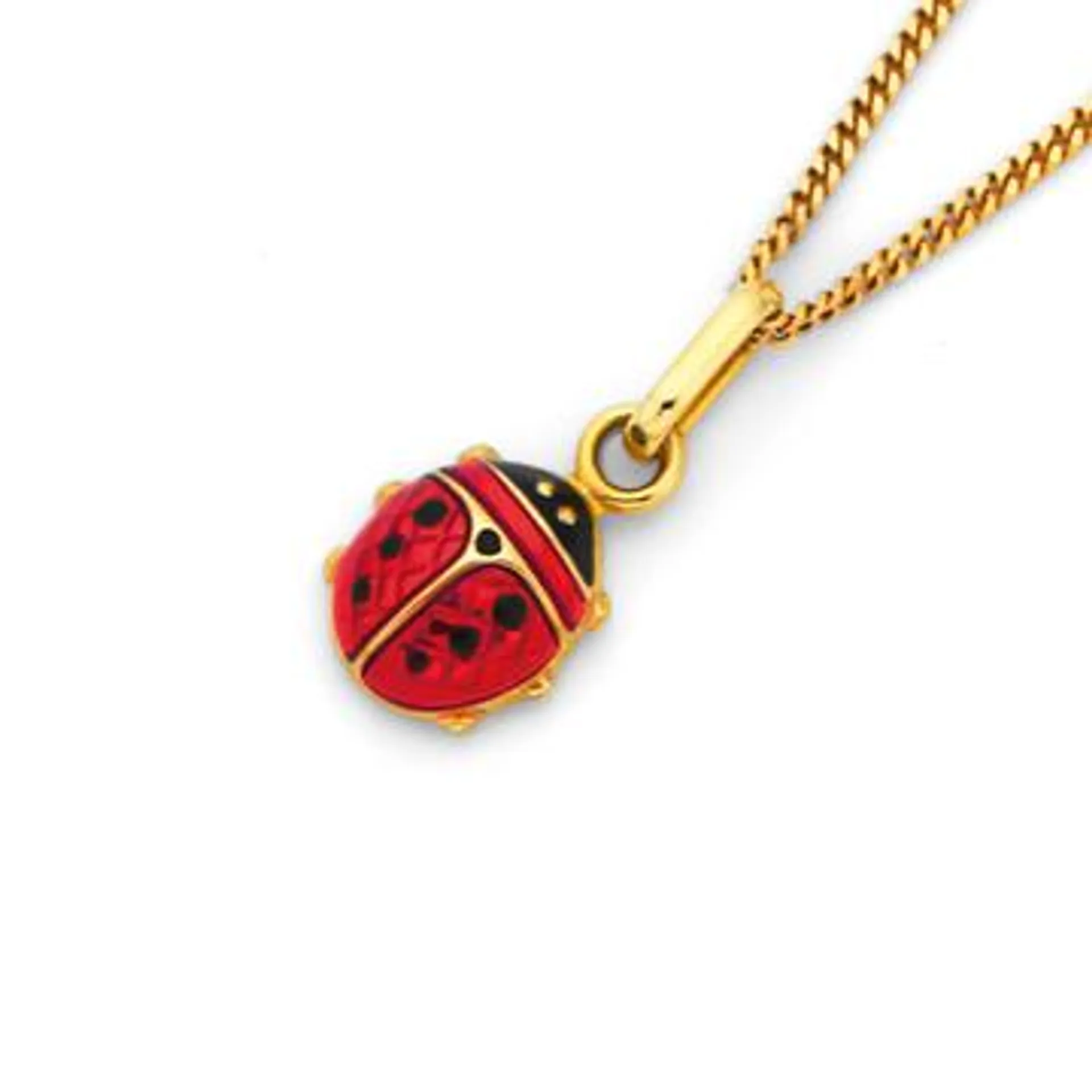 9ct Red Enamel Ladybird Pendant