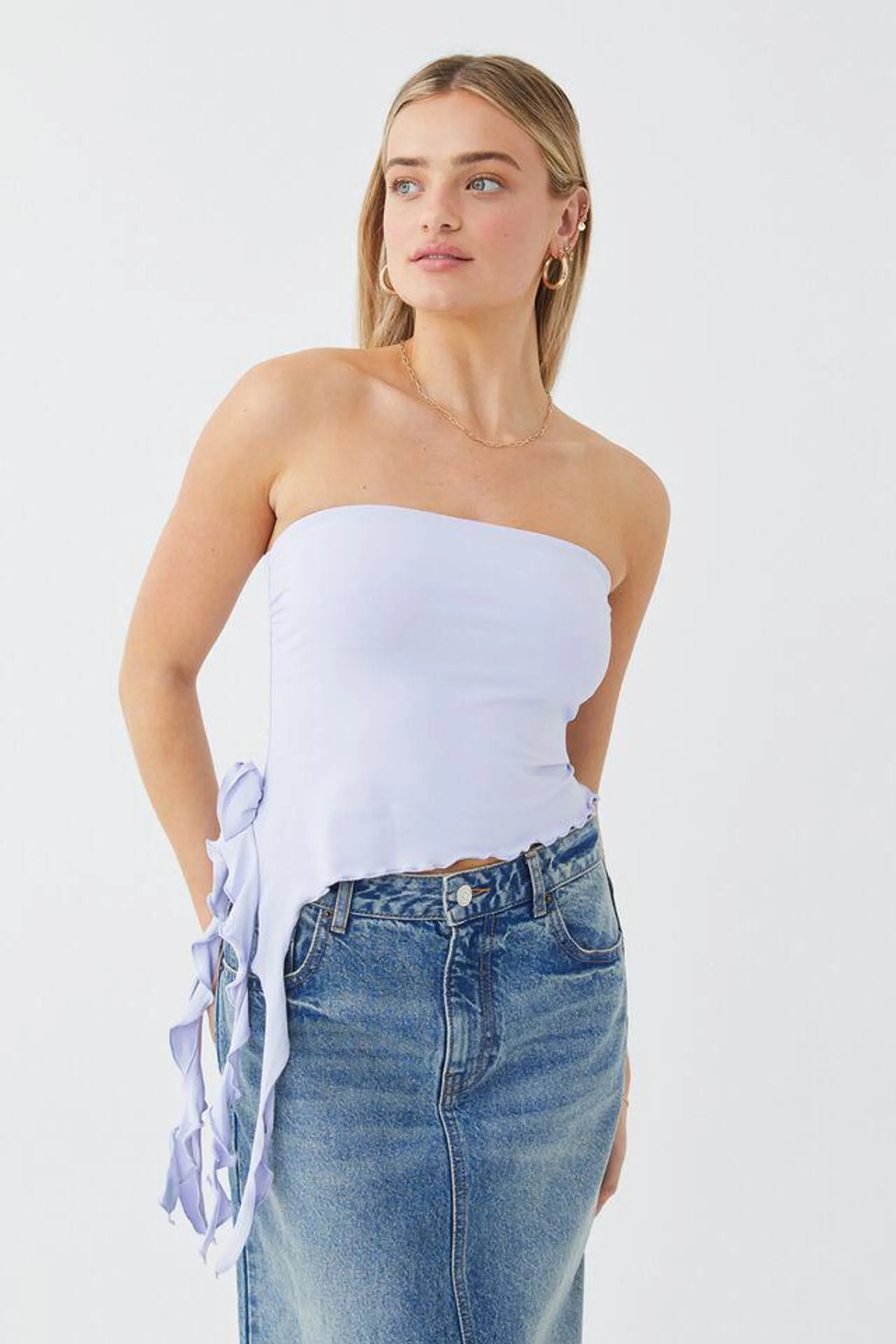 Luxe Strapless Frill Top