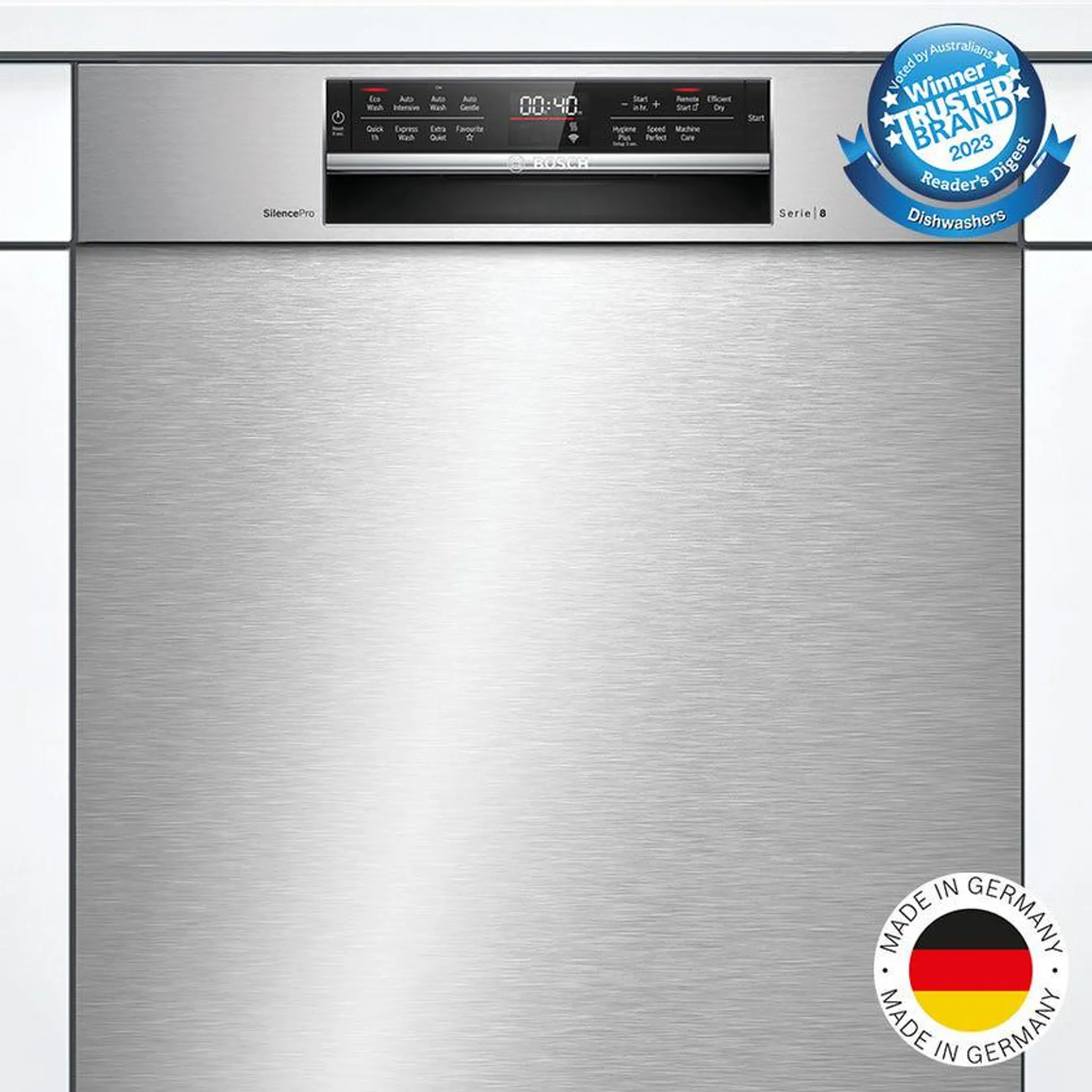 Bosch SMU8EDS01A Serie 8 Stainless Steel Built under Dishwasher