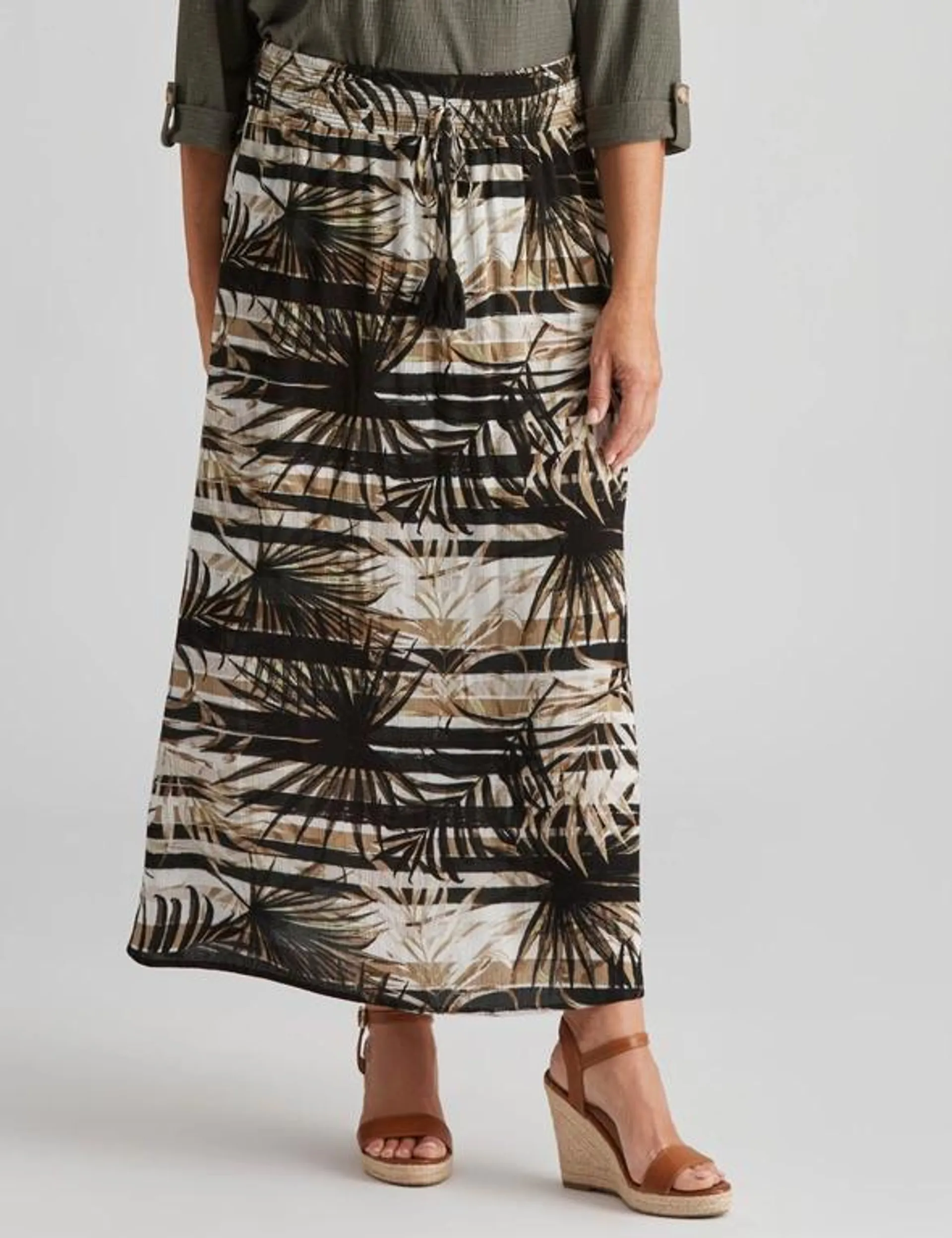 Millers Prined Crinkle Maxi Skirt