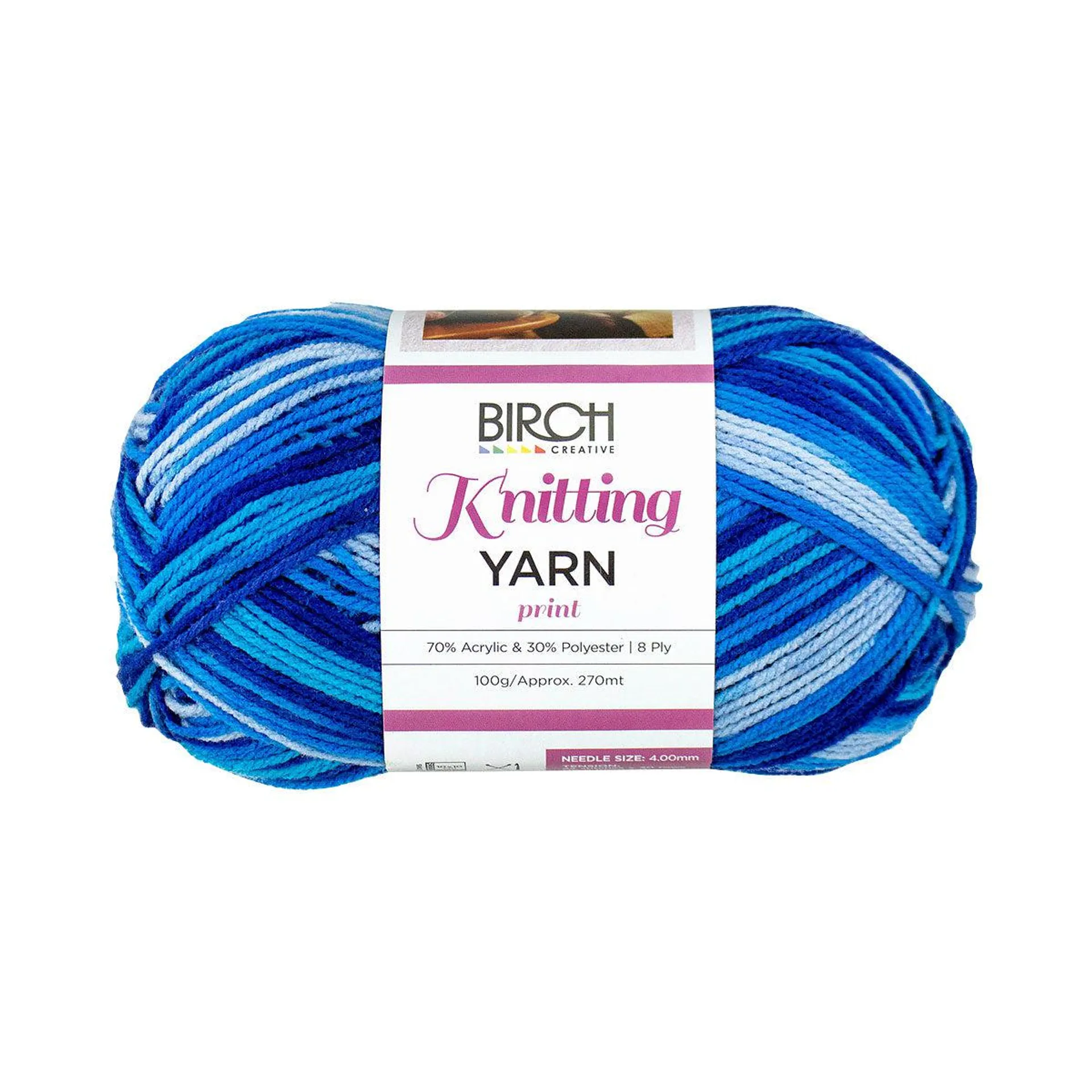 Birch Knitting Yarn Blue Mix 100g