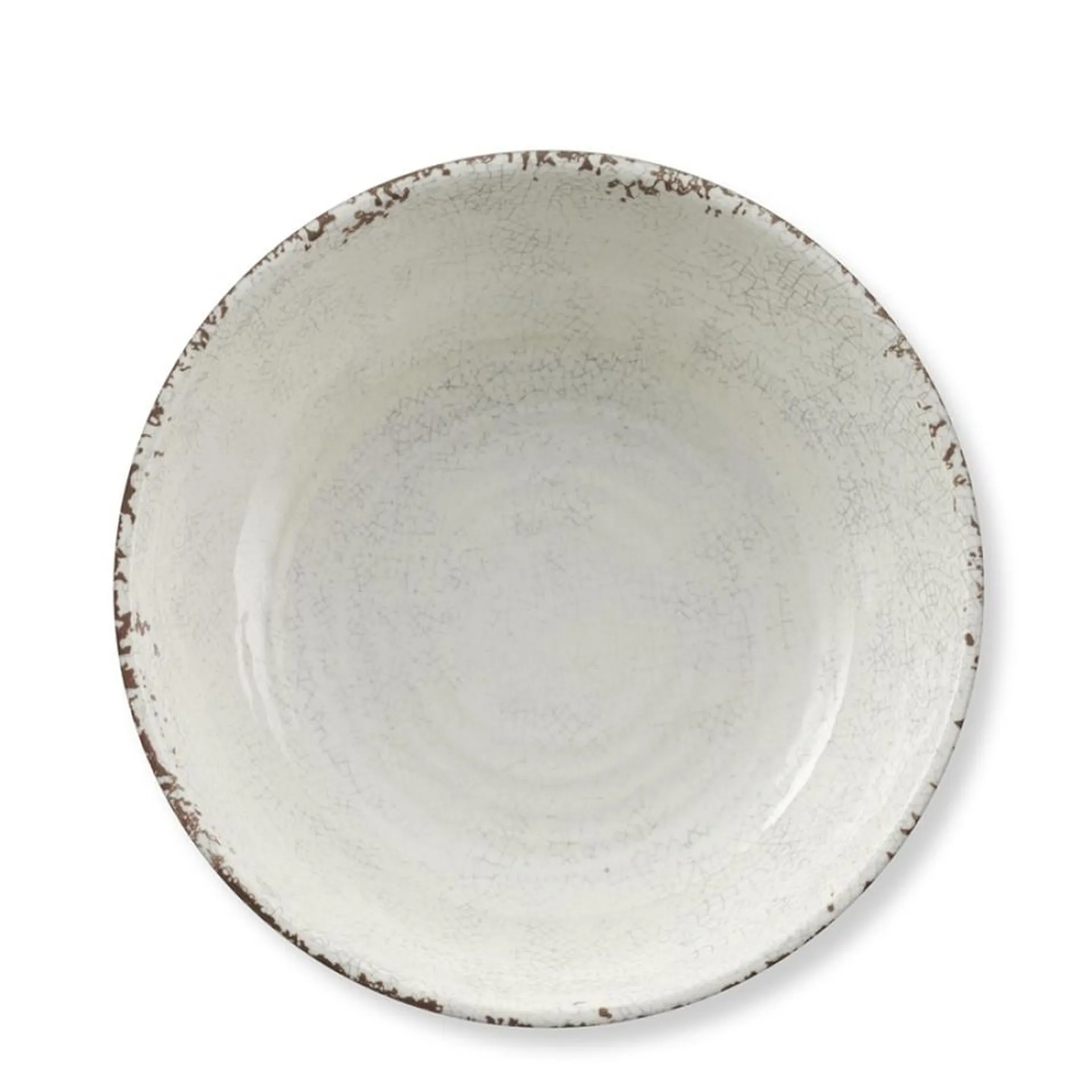 Rustic Melamine Individual Bowl, White