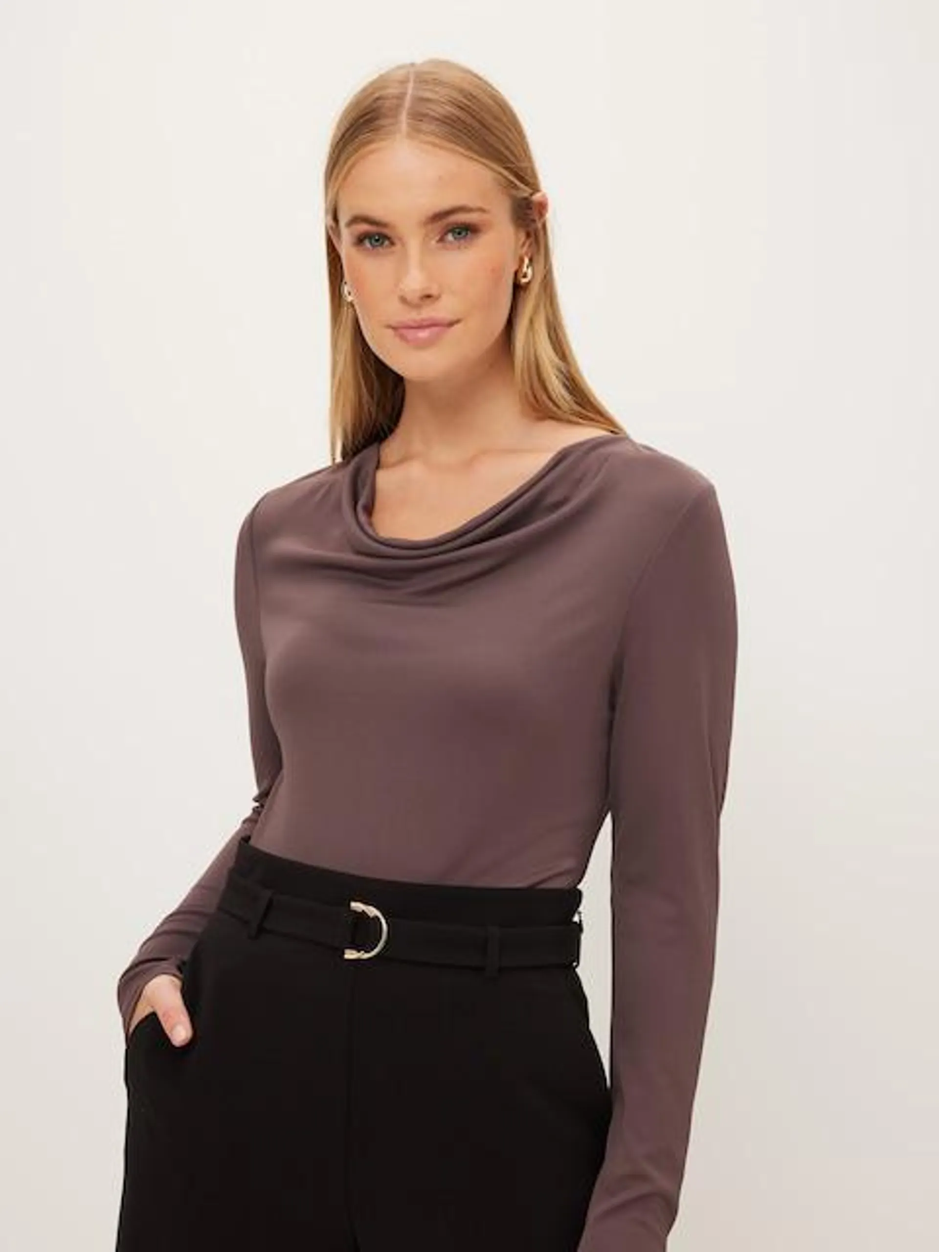 Kylie Long Sleeve Cowl Neck Top