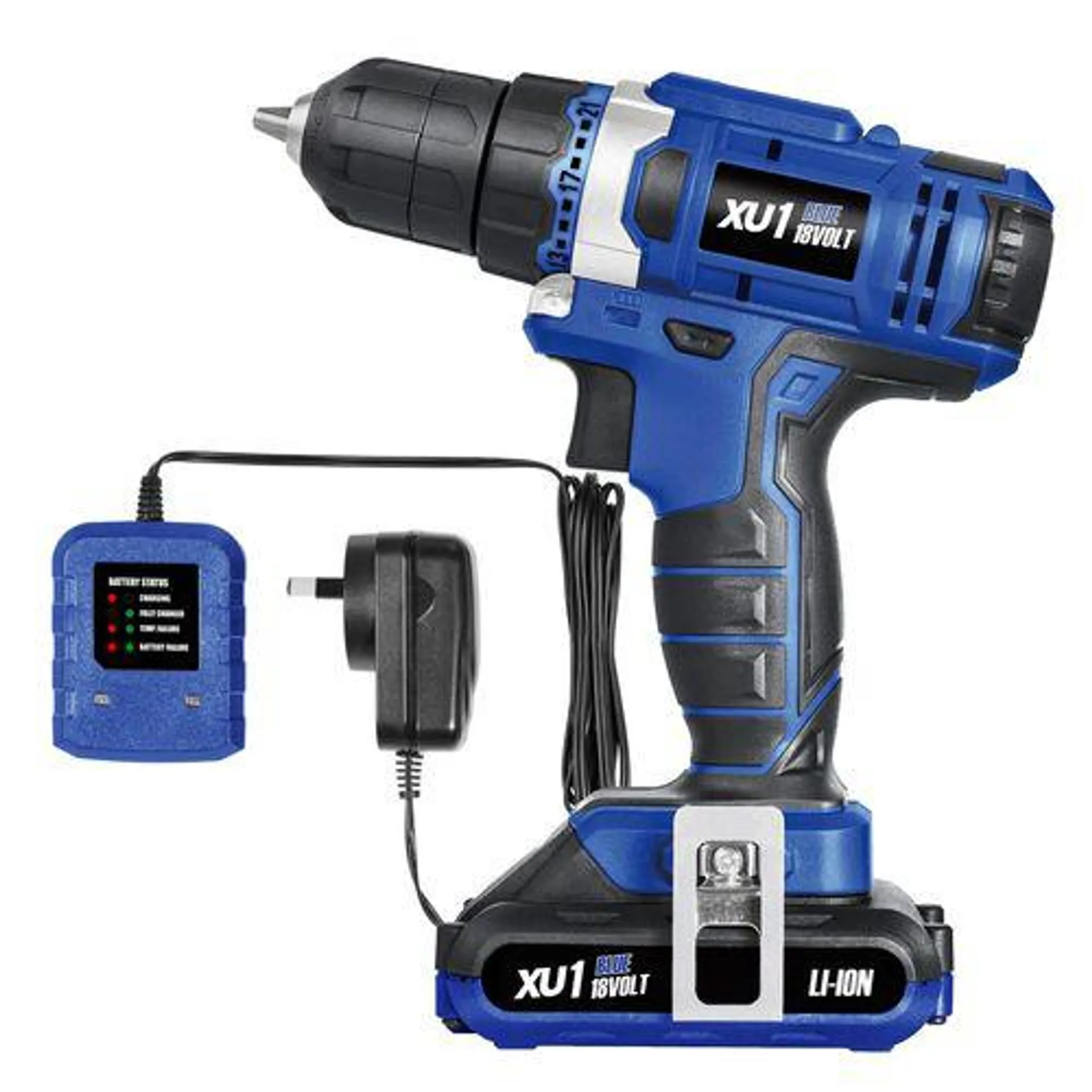 XU1 Blue 18Volt Cordless Drill Driver XLDDK-180 - Kit