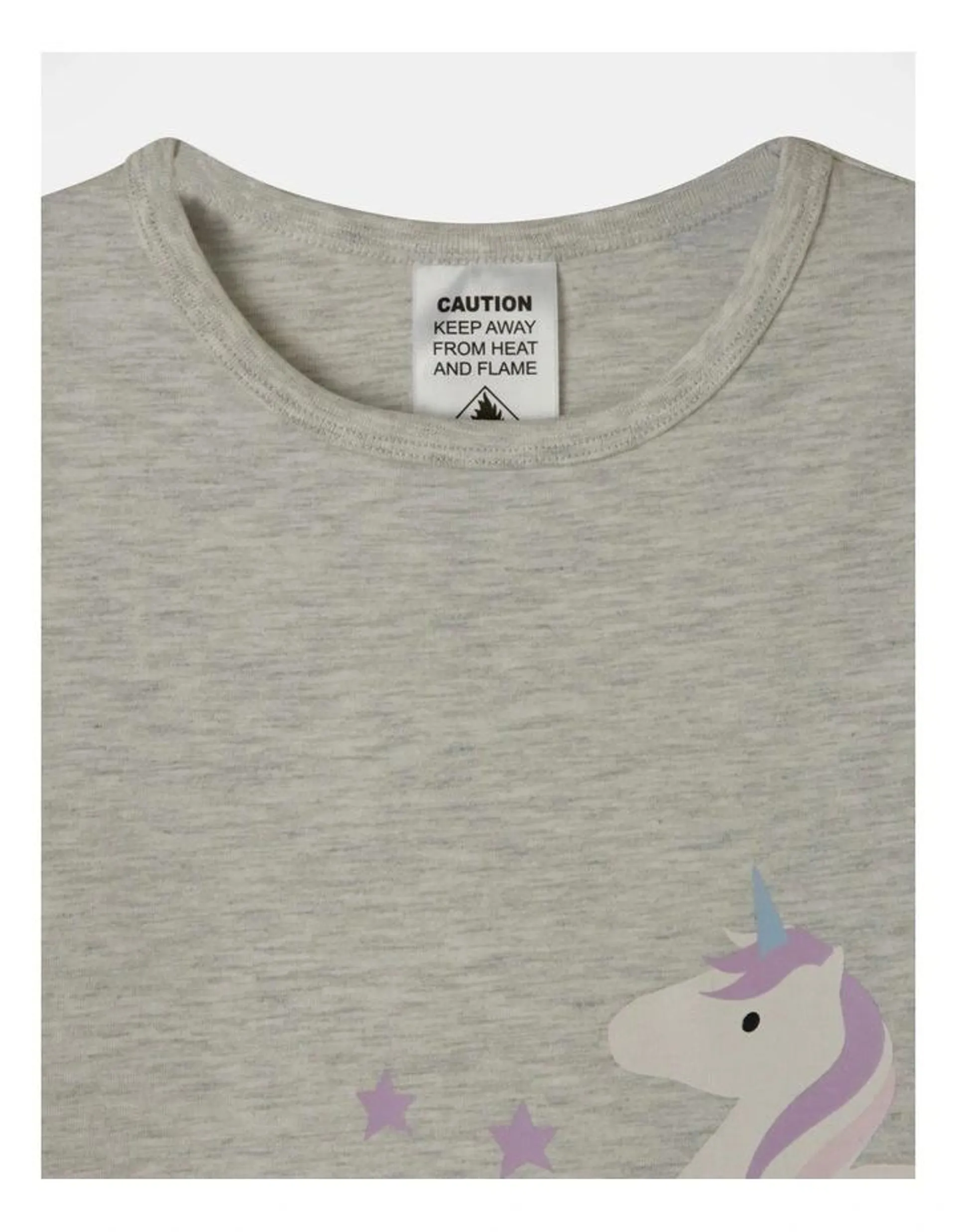 Milkshake Flying Unicorn Pyjama in Grey Marle