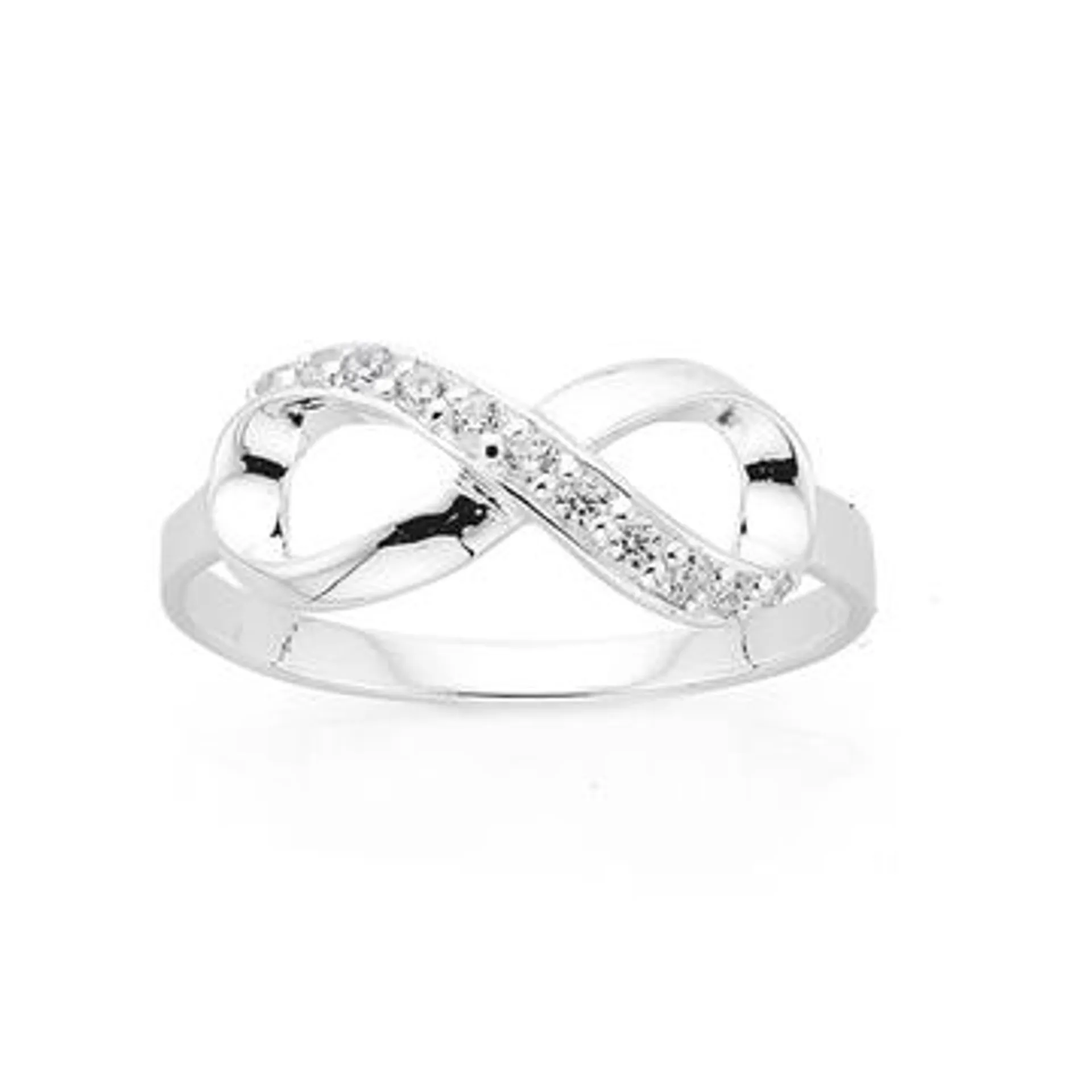 Silver CZ Infinity Ring