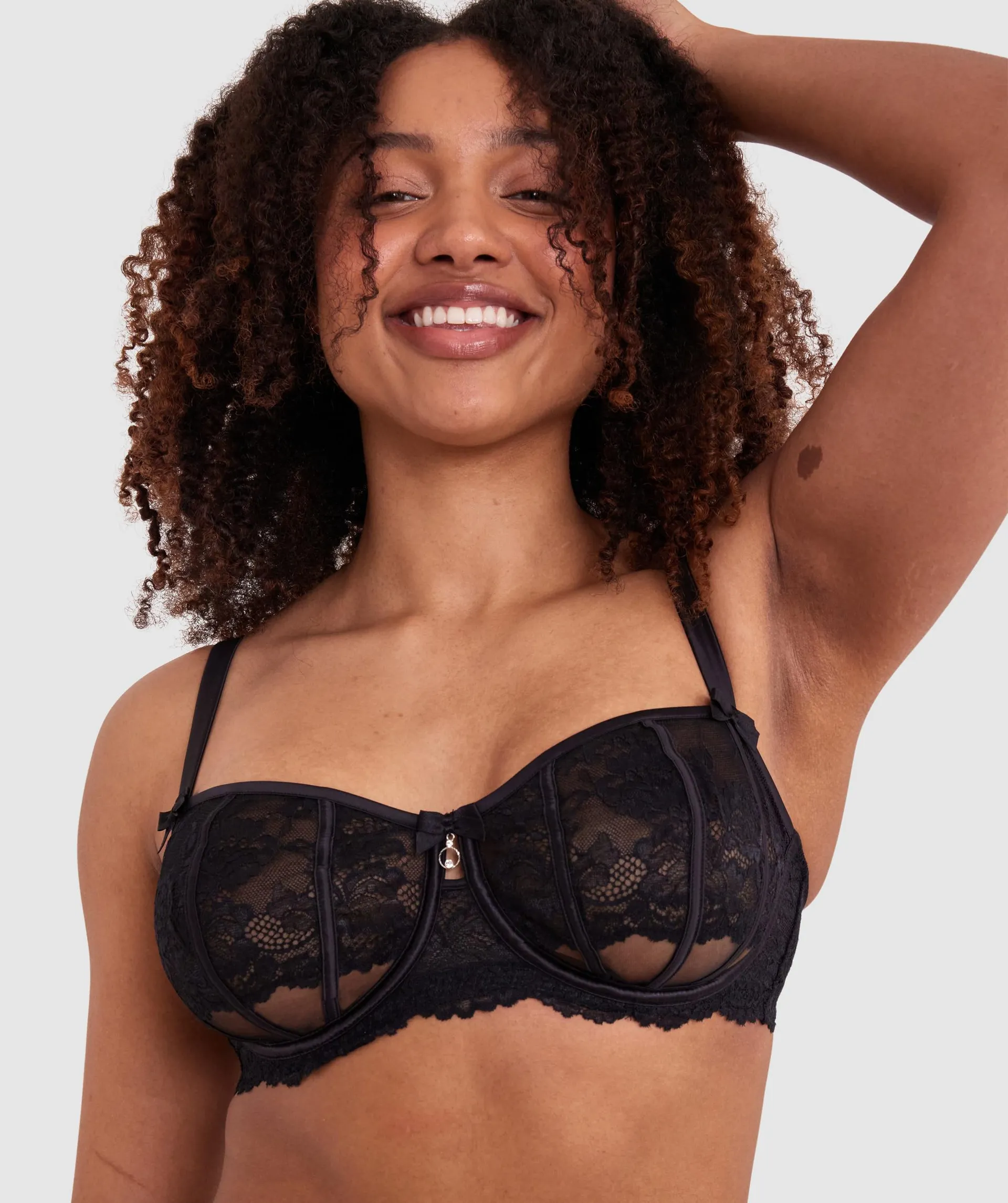 Bethany Underwire Bra - Black/Nude