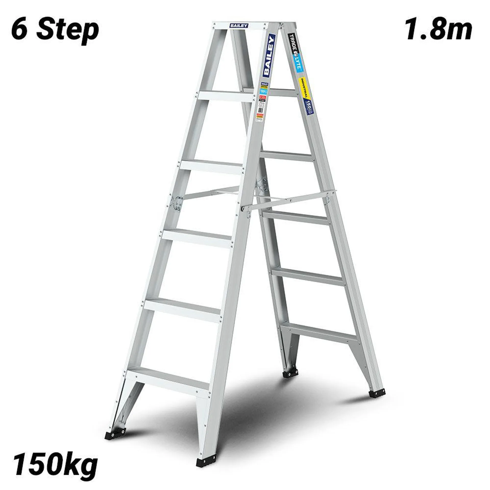 Bailey FS14021 150kg 1.8m 6 Step Trade LYTE Aluminium Double Sided Ladder